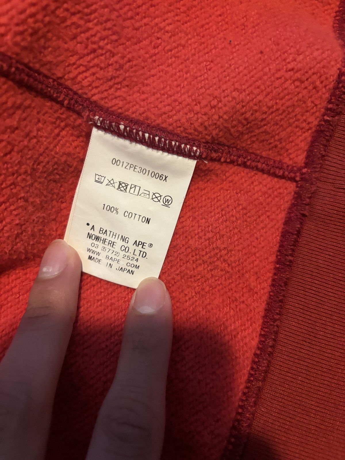 Bape red bape zip up hoodie Size US L / EU 52-54 / 3 - 5 Thumbnail