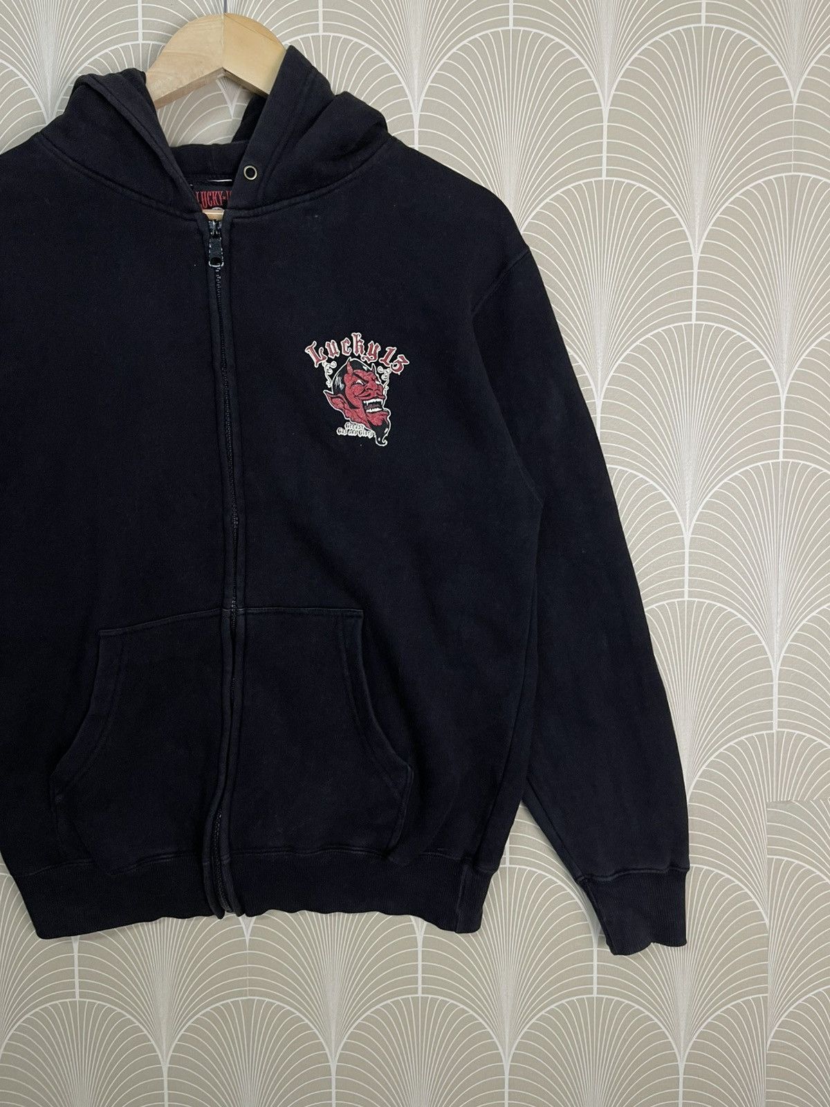 Lucky Brand 😈 90s LUCKY 13 APPAREL “GREASE GAS AND GLORY” ZIPPER HOODIE Size US S / EU 44-46 / 1 - 4 Thumbnail