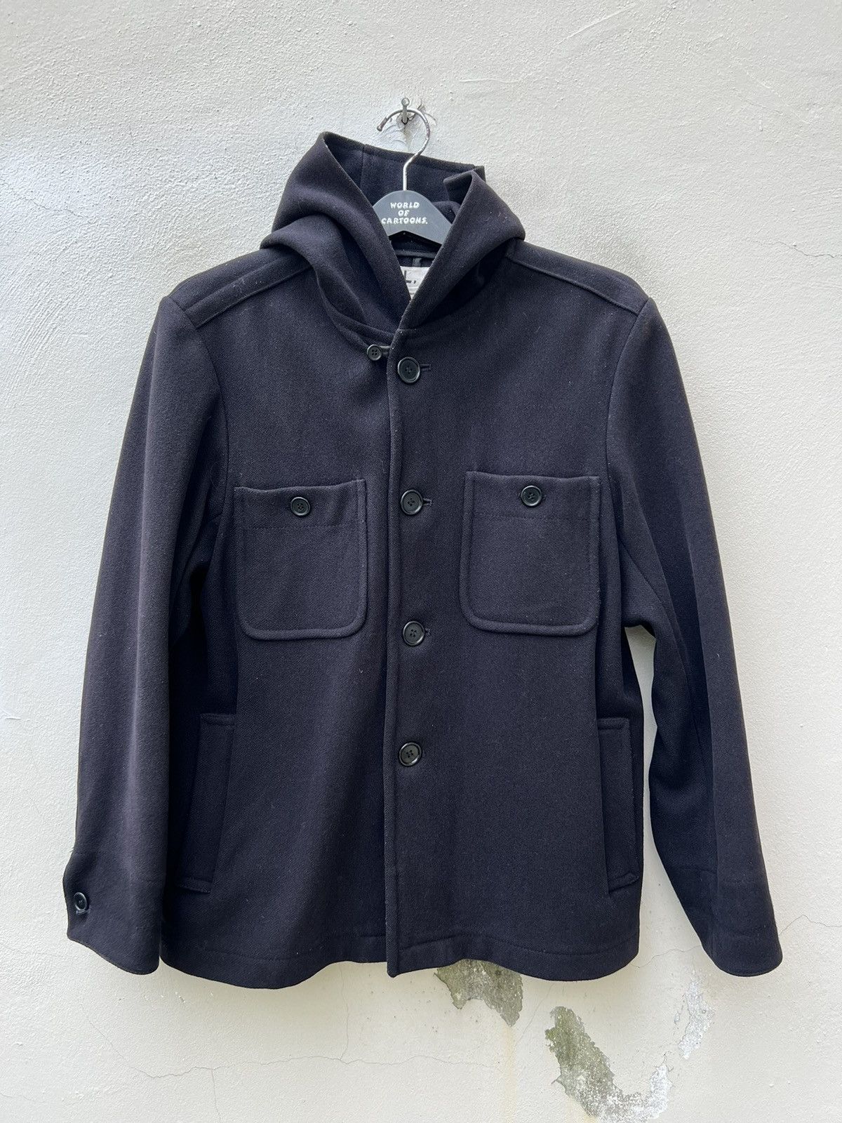 Margaret Howell Vintage Margaret Howell Black Wool Hoodie Jacket Size US L / EU 52-54 / 3 - 7 Thumbnail