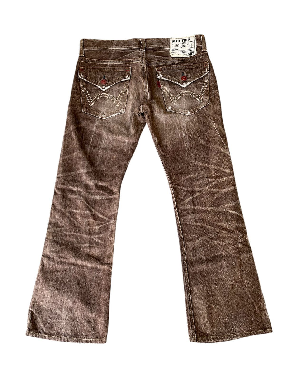 Edwin EDWIN 503 FLARE Honeycombs Patterns Flared Jeans Size US 32 / EU 48 - 2 Thumbnail