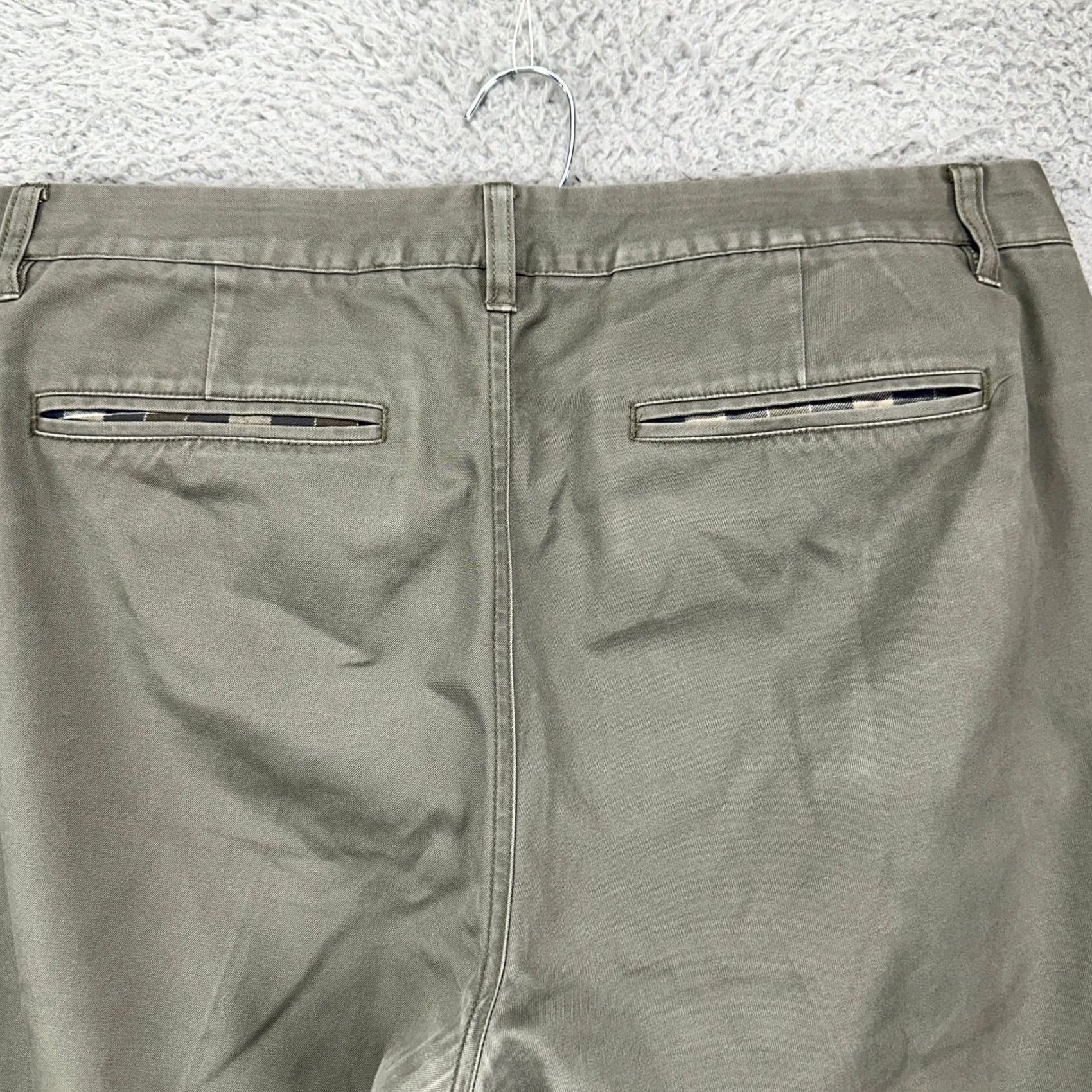 Bonobos Bonobos Khakis Pants Mens 35X32 Olive Green Slim Fit Flat Front Straight Leg Size US 35 - 7 Thumbnail