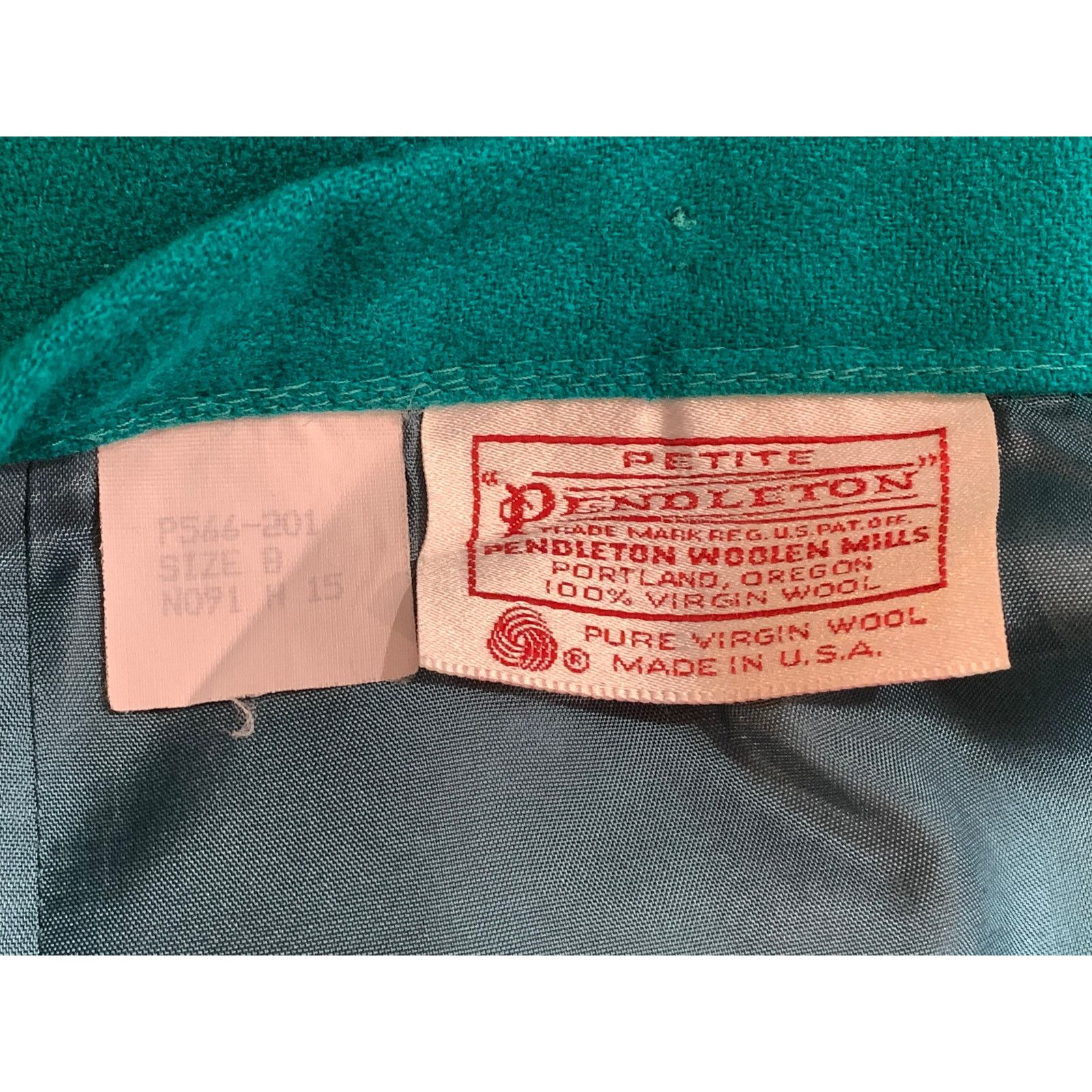 Pendleton 70s Pendleton Teal Blue Wool Pencil Skirt | 8P W 27" Size 27" / US 4 / IT 40 - 8 Thumbnail