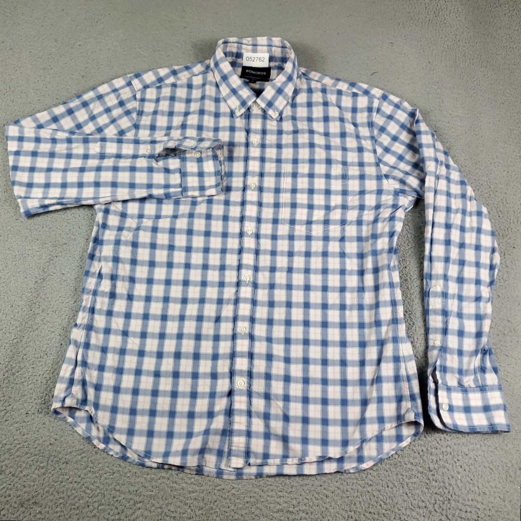 Bonobos Bonobos Shirt Mens XL Blue Plaid Slim Fit Button Up Long Sleeve Size US XL / EU 56 / 4 - 2 Thumbnail