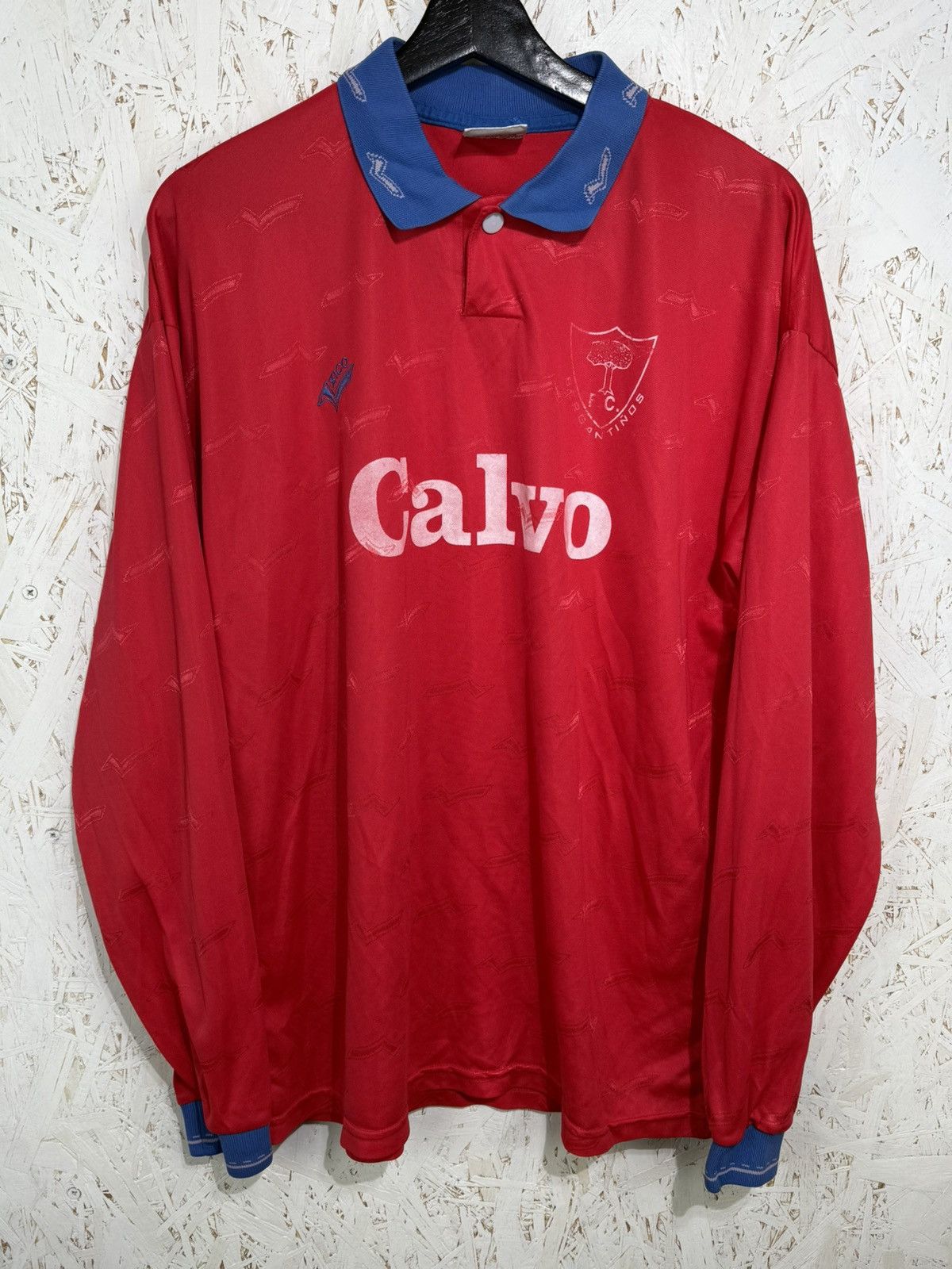 Vintage 90s Zico FC Bergantinos Spain #14 Match Worn Soccer Jersey L Size US M / EU 48-50 / 2 - 1 Thumbnail