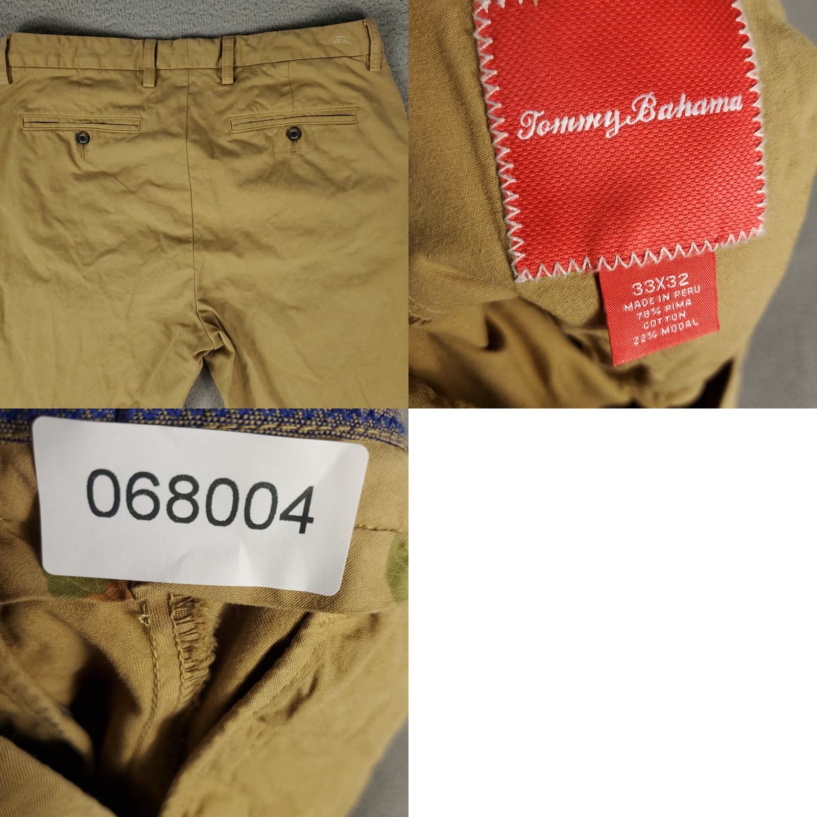 Tommy Bahama Tommy Bahama Pants Mens 33x32 Chino Trousers Blue Cotton Blend Flat Front Regular Rise Mid 10-12 Inseam 32 Size US 33 - 8 Thumbnail