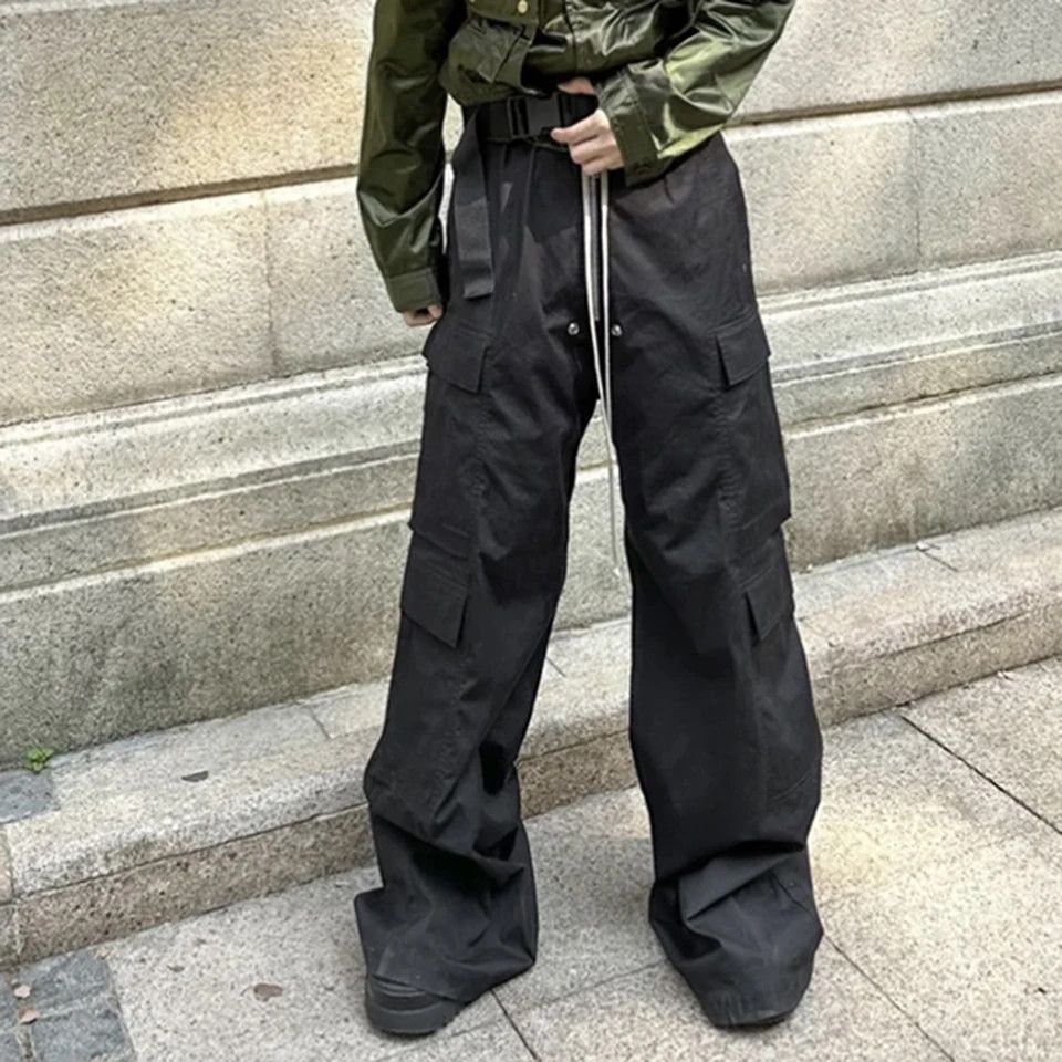 Designer Black Cargo Pants Unisex Size US 33 - 4 Thumbnail