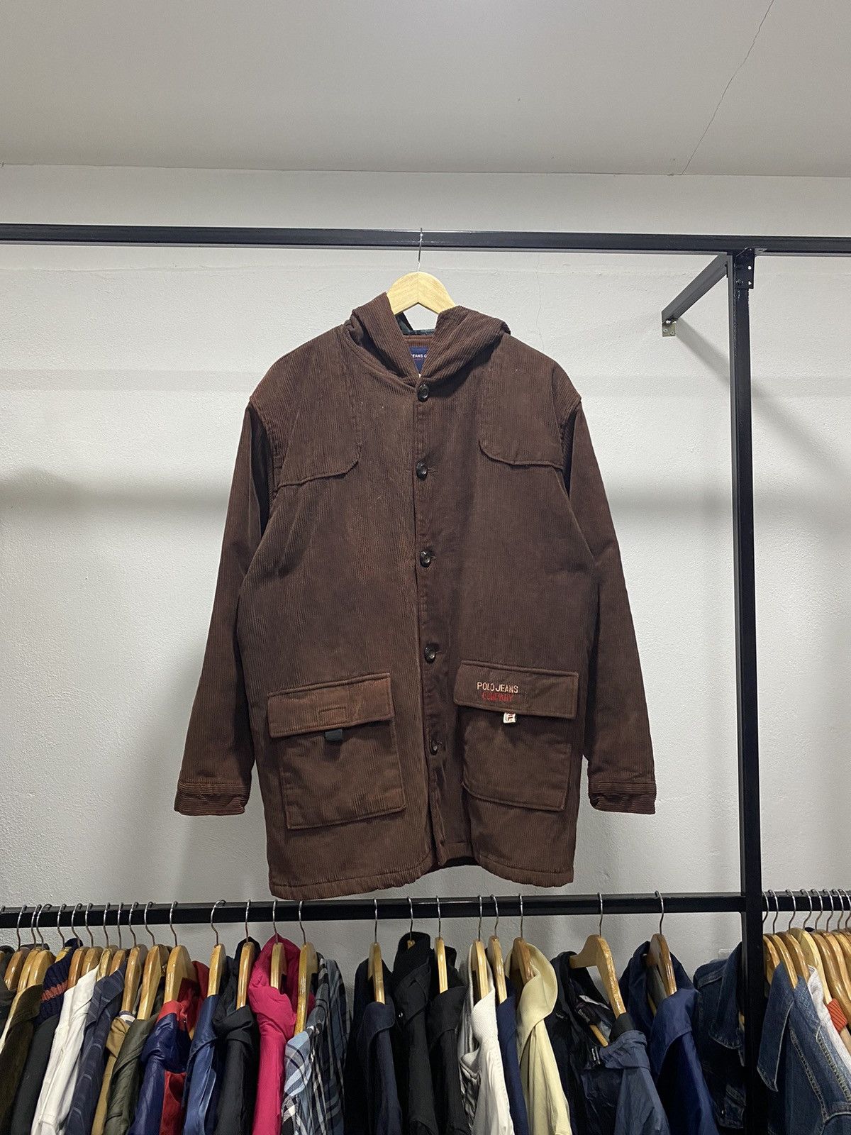 Polo Ralph Lauren POLO JEANS RL Corduroy Parka Winter Jacket 90s Size US L / EU 52-54 / 3 - 2 Thumbnail