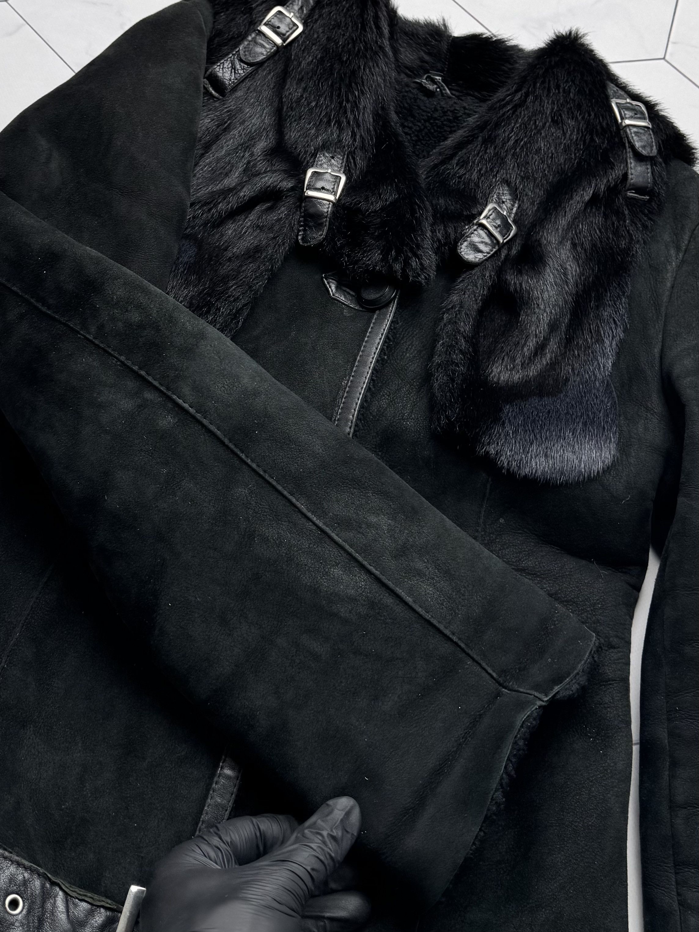 Vintage Vintage Real Sheepskin Cropped Jacket With Straps(B409)E2D15 Size S / US 4 / IT 40 - 10 Thumbnail