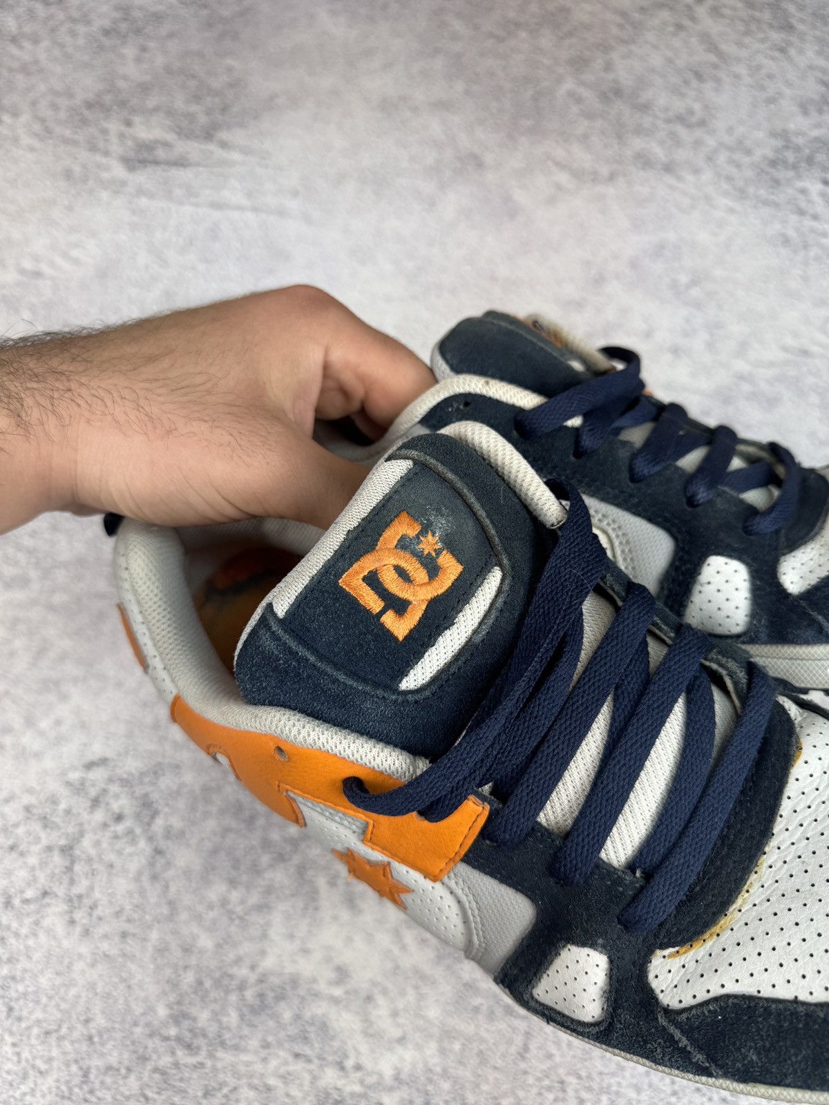 DC DC Shoes Court Graffik Navy Orange White Y2K Skate Sneakers Size US 8 / EU 41 - 3 Thumbnail