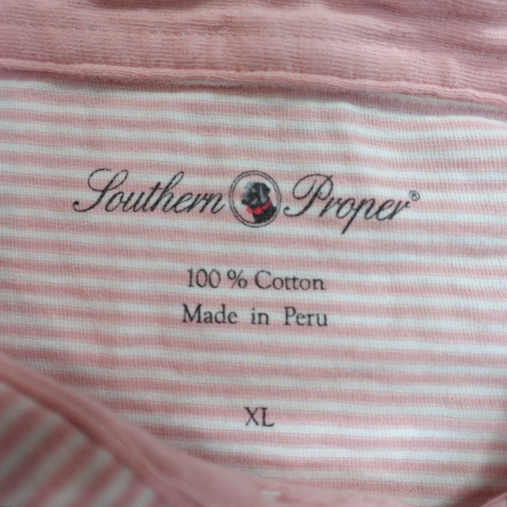 Southern Proper Southern Proper Polo Shirt XL Pink Striped Pocket Embroidered Men Shirt Size US XL / EU 56 / 4 - 4 Thumbnail
