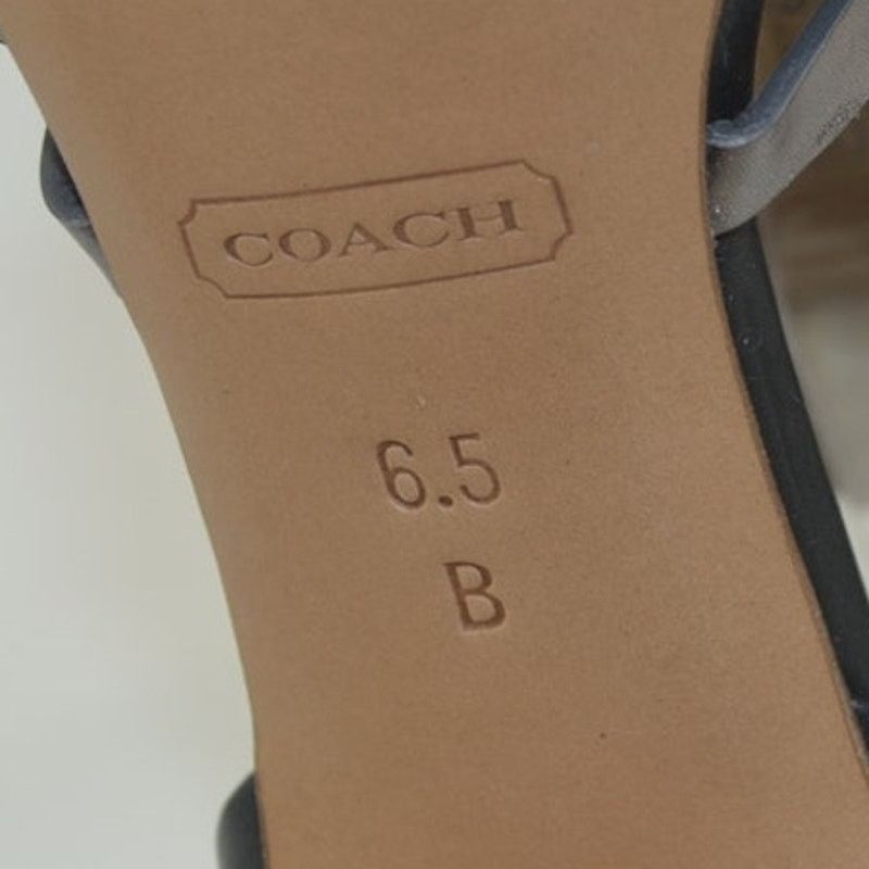 Coach Coach Lucy Women's Sandals Black Silver Metallic Leather 6.5 Size US 6.5 / IT 36.5 - 2 Thumbnail