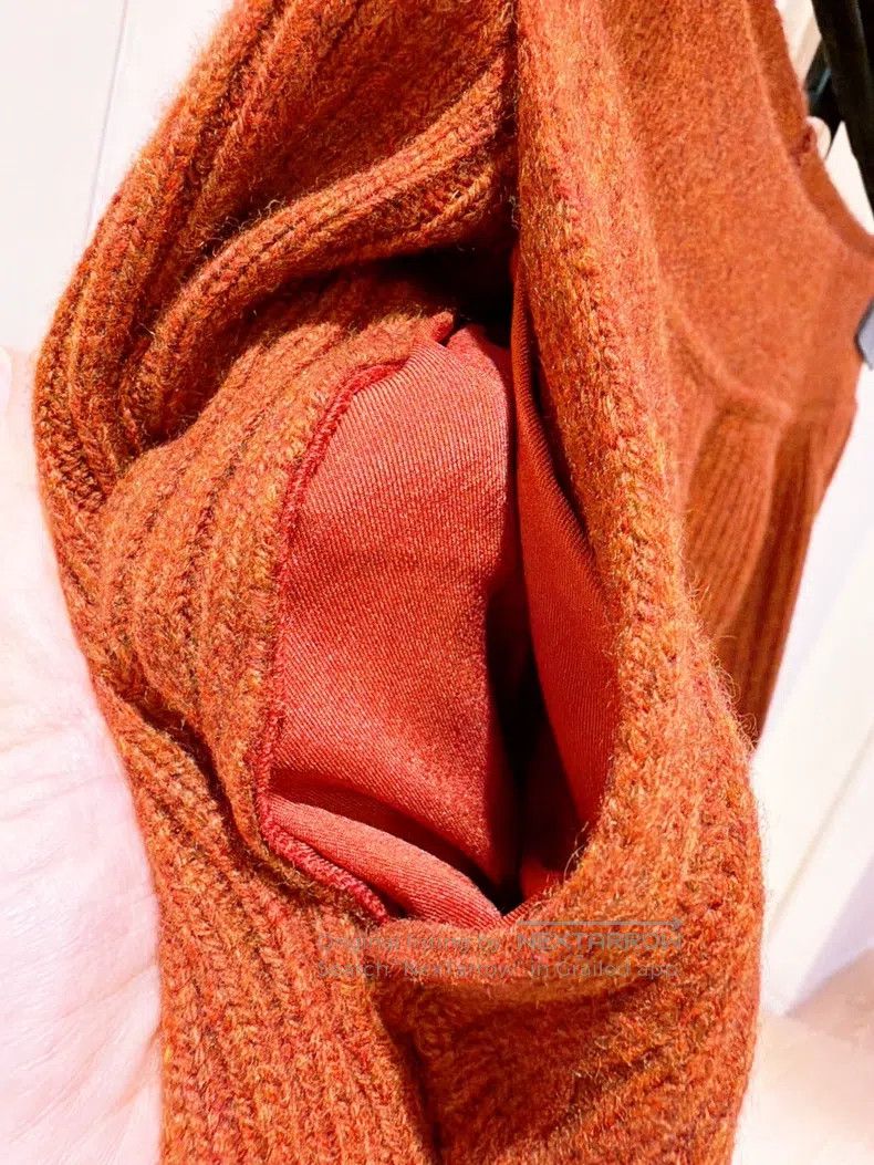 Loro Piana Loro Piana Pumpkin Orange Baby Cashmere Wide Leg Knit Trou Size 24" / US 00 / IT 34 - 7 Thumbnail