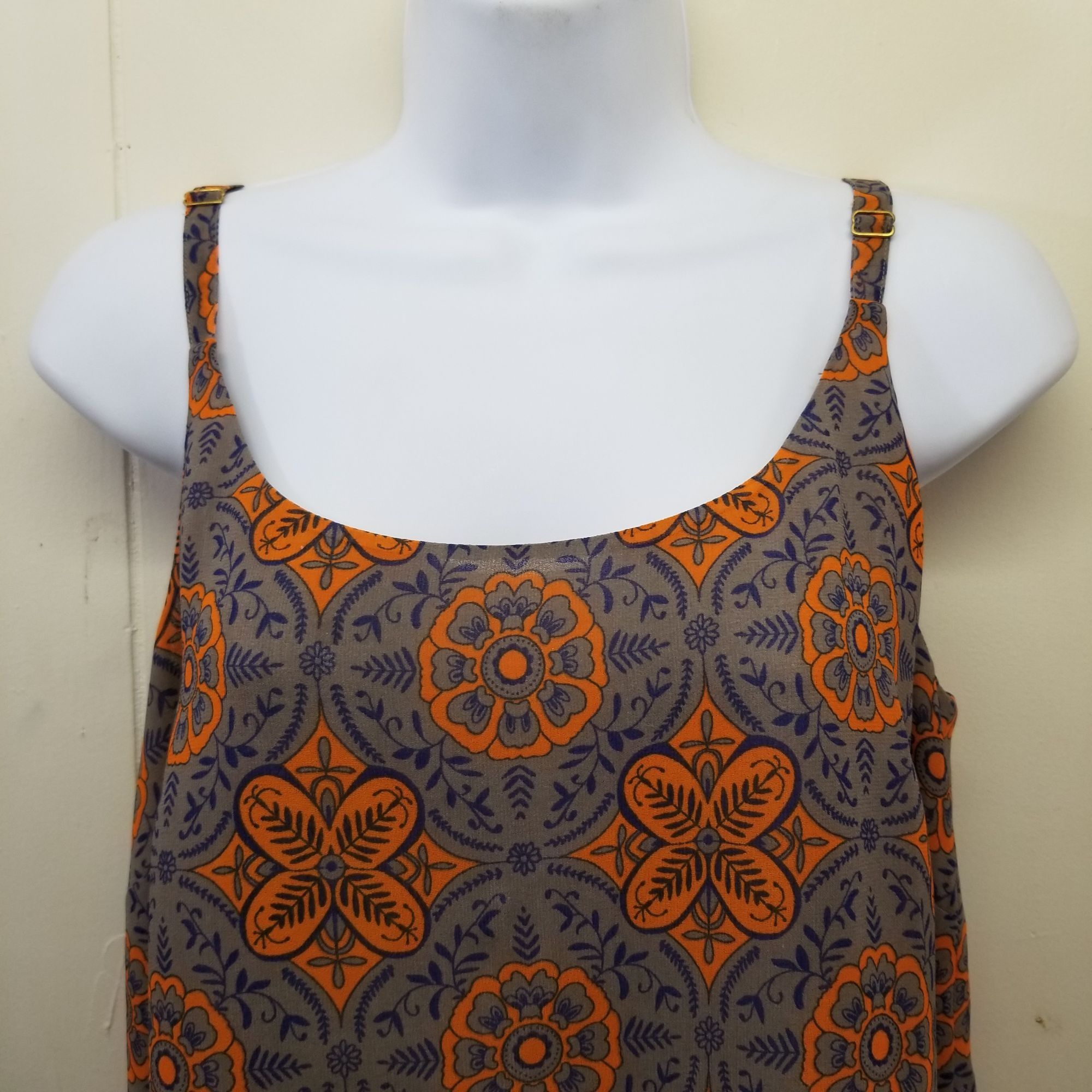 Other CAbi 3082 S Top Sleeveless Tank Orange Gray ARABESQUE Mosaic Size S / US 4 / IT 40 - 9 Thumbnail