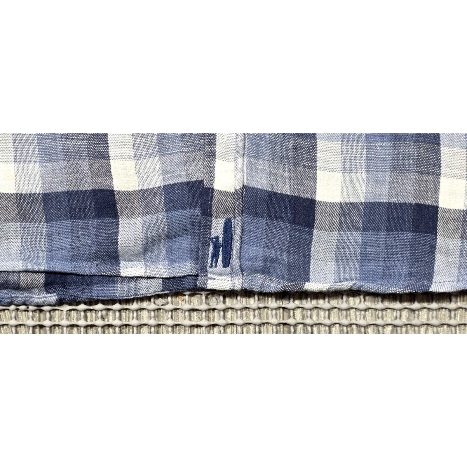 johnnie-O johnnie-O Mens Shirt XL Linen Blend Button-Up Shadow Plaid Roth Size US XL / EU 56 / 4 - 6 Thumbnail