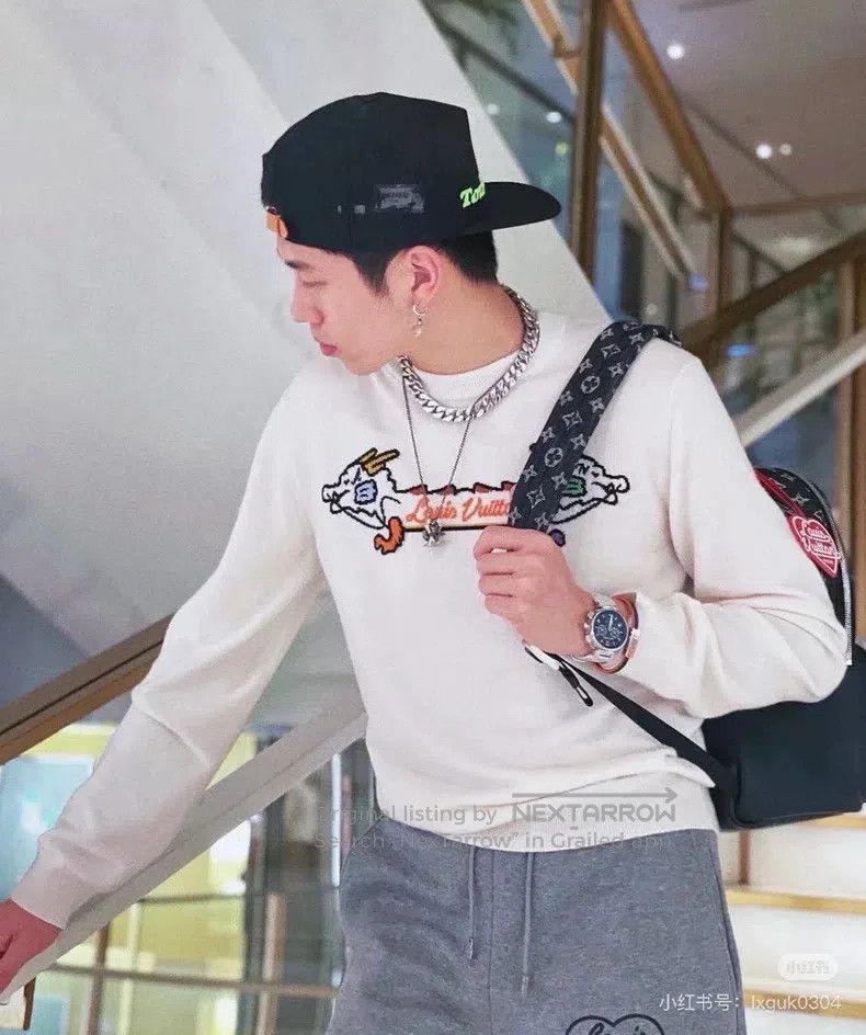 Louis Vuitton Louis Vuitton Nigo Signature Beige Double Dragon Knit Swea Size US M / EU 48-50 / 2 - 7 Thumbnail
