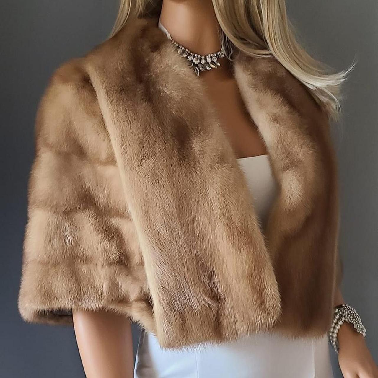 Vintage True Vintage Mink Fur Satin Lined Cape Stole Wrap Women’s Size ONE SIZE - 2 Thumbnail