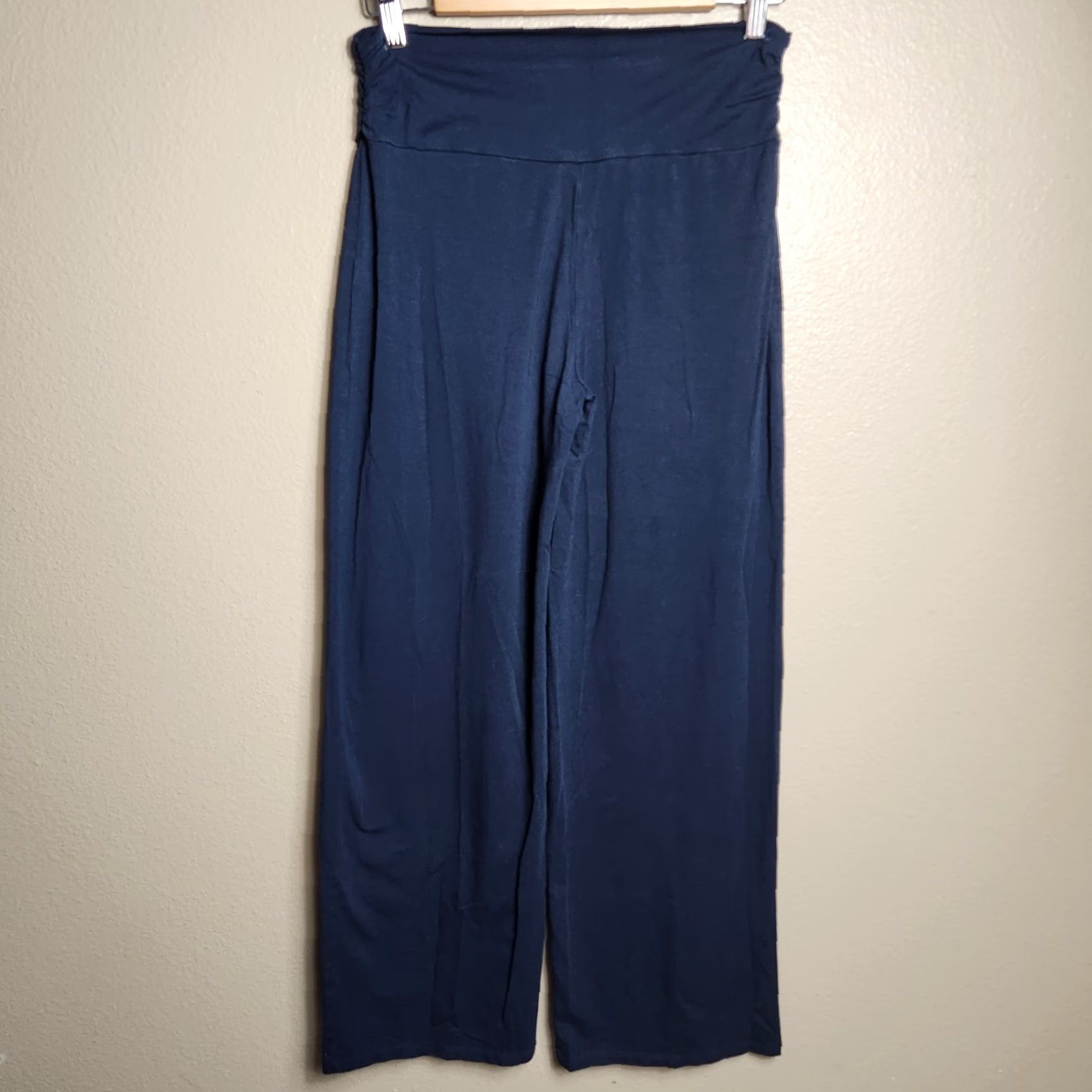 Boden VINTAGE Boden Womens Navy Wide Leg Ruched Waist Jersey Pants UK10/US6 Size M / US 6-8 / IT 42-44 - 5 Thumbnail