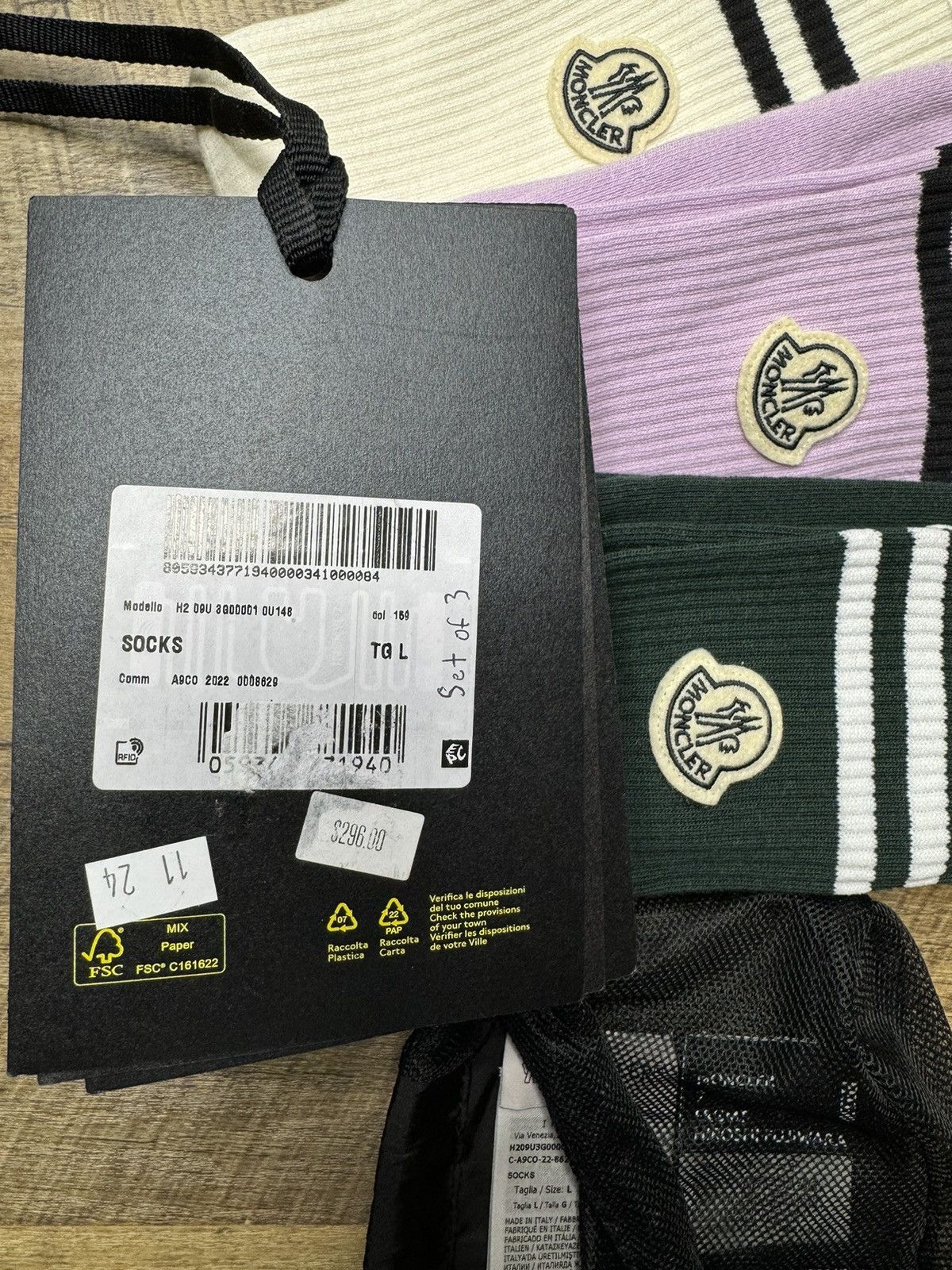 Fragment Design × Moncler Moncler Genius Fragment FRGMT high socks 3 Pack Size ONE SIZE - 8 Thumbnail