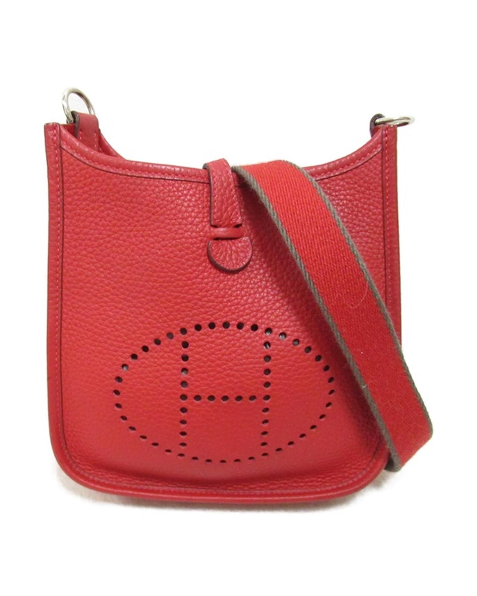 image of Hermes Red Clemence Evelyne Tpm Bag In Excellent Condition, Women's