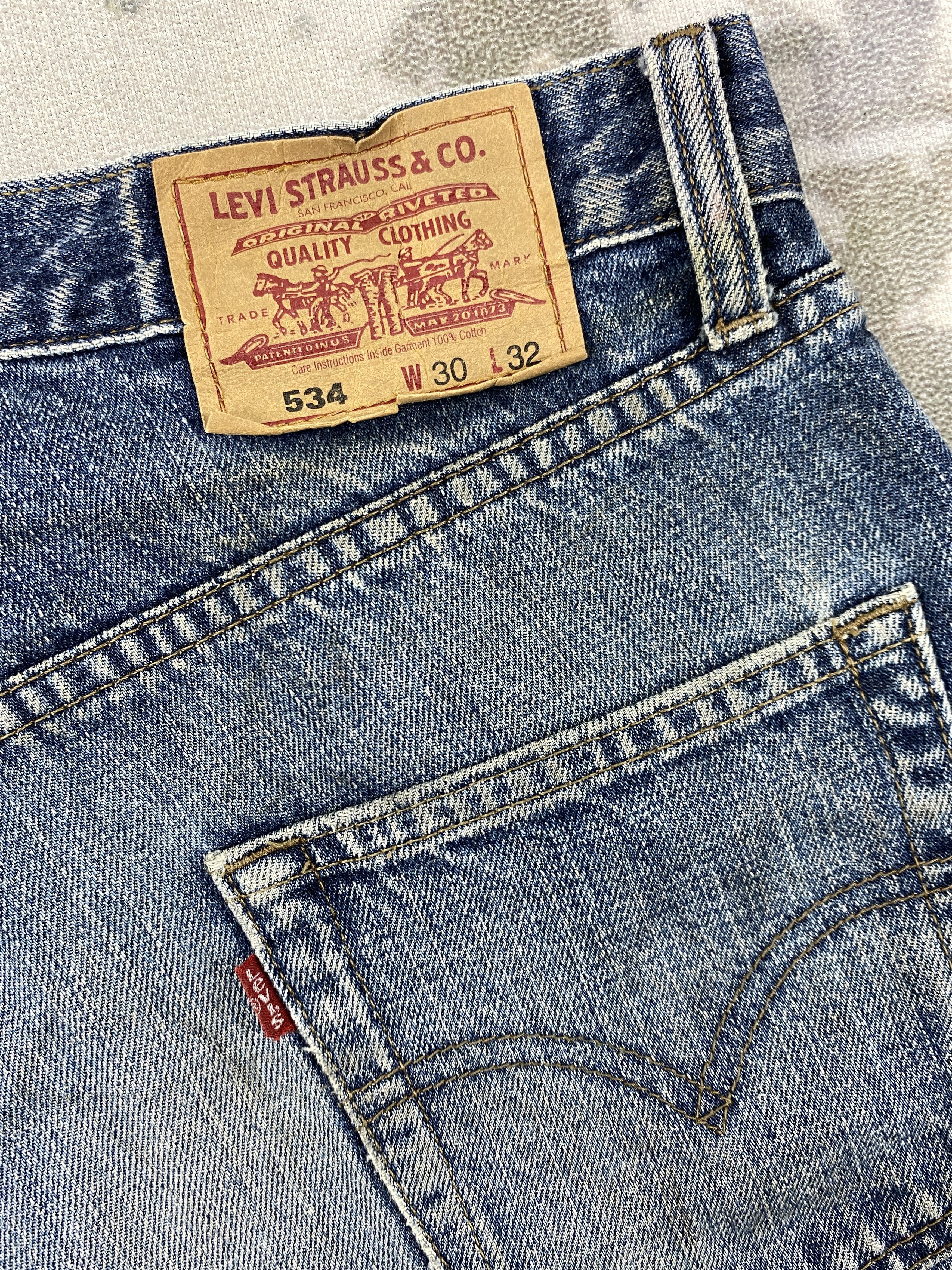 Levi's Blue Vintage Levi's 534 Distressed Denim 30x31 -JN217 Size US 30 / EU 46 - 9 Thumbnail