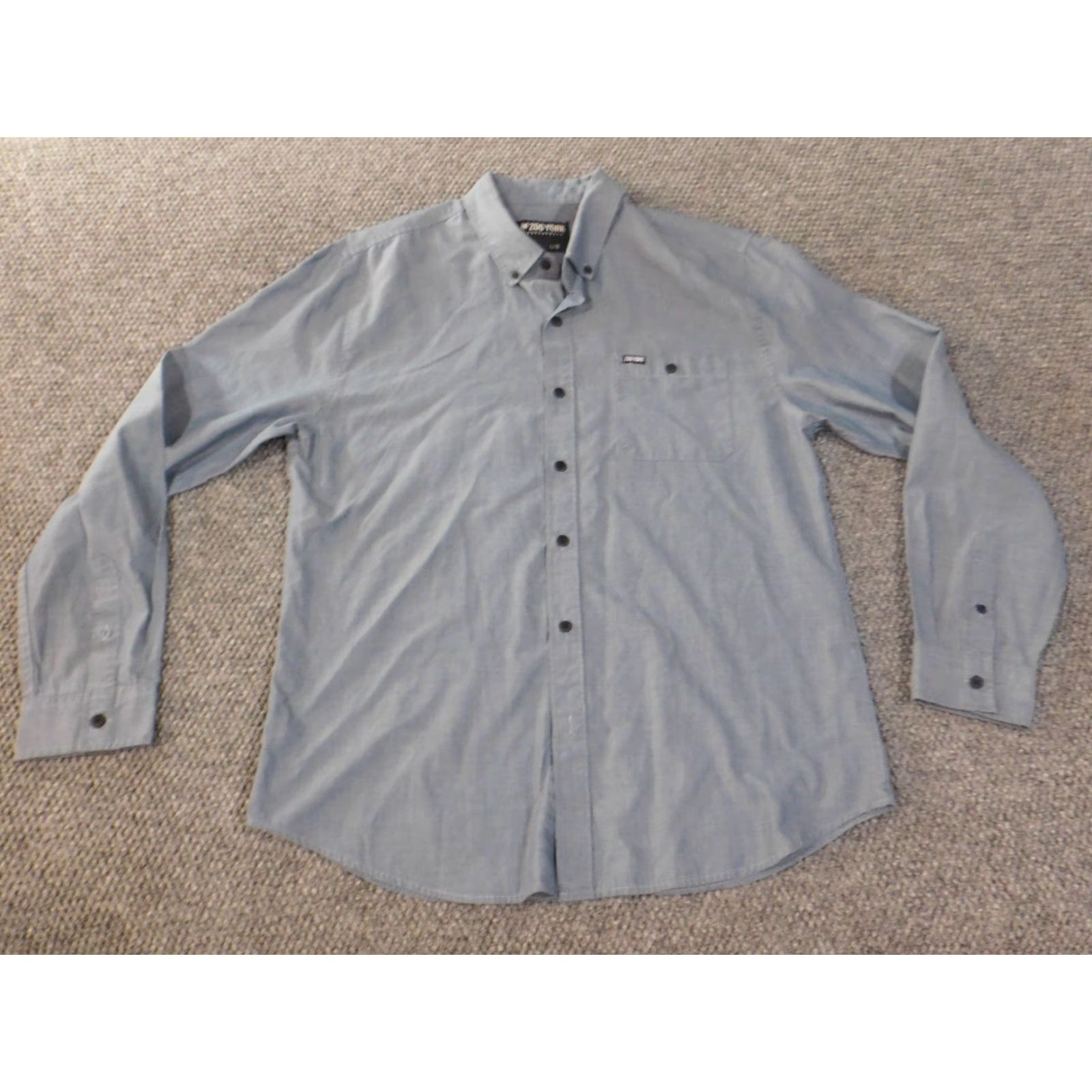 Zoo York Zoo York Shirt Large Blue Mens Button-Up Pocket Logo Classic - Relaxed Fit - Regular Size Size US L / EU 52-54 / 3 - 2 Thumbnail