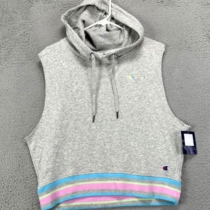 Champion Champion Sleeveless Hoodie Sweatshirt Womens Large Grey Pullover Logo Ladies NEW Size L / US 10 / IT 46 - 2 Thumbnail