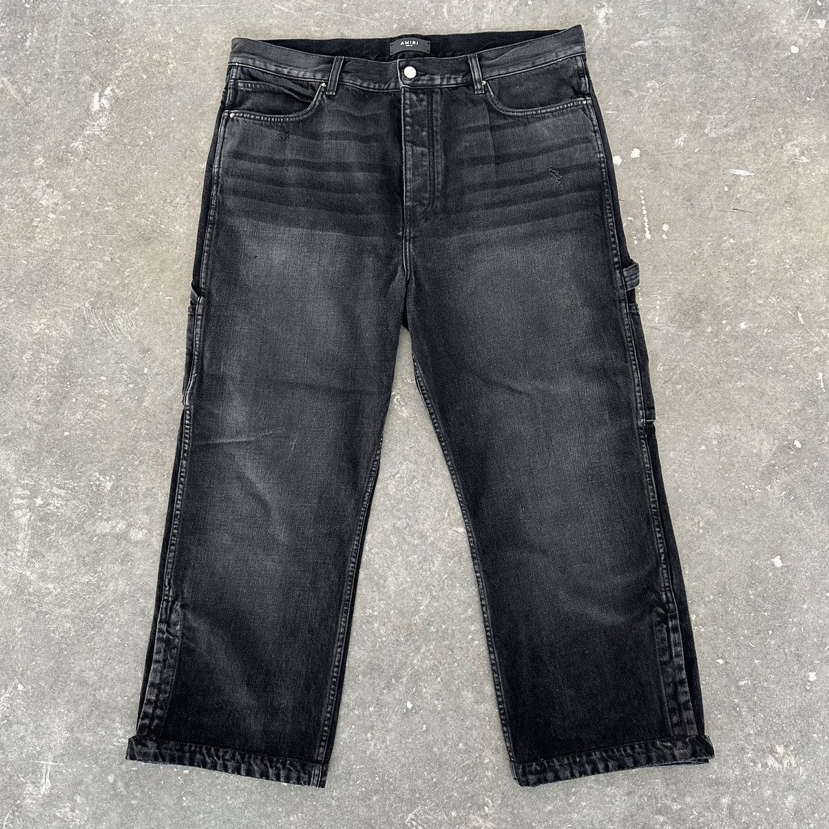 Amiri $1500 Black Boucle Patch Carpenter Jeans | Grailed 