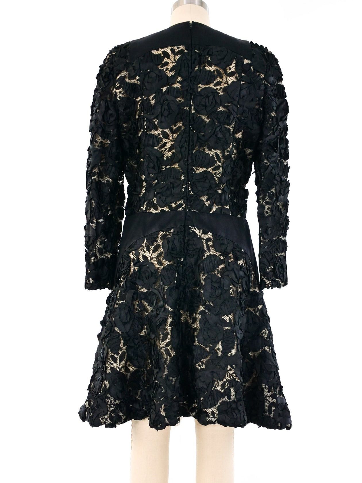 Geoffrey Beene GEOFFREY BEENE FLORAL LACE PANEL COCKTAIL DRESS Size 6 Size M / US 6-8 / IT 42-44 - 2 Thumbnail
