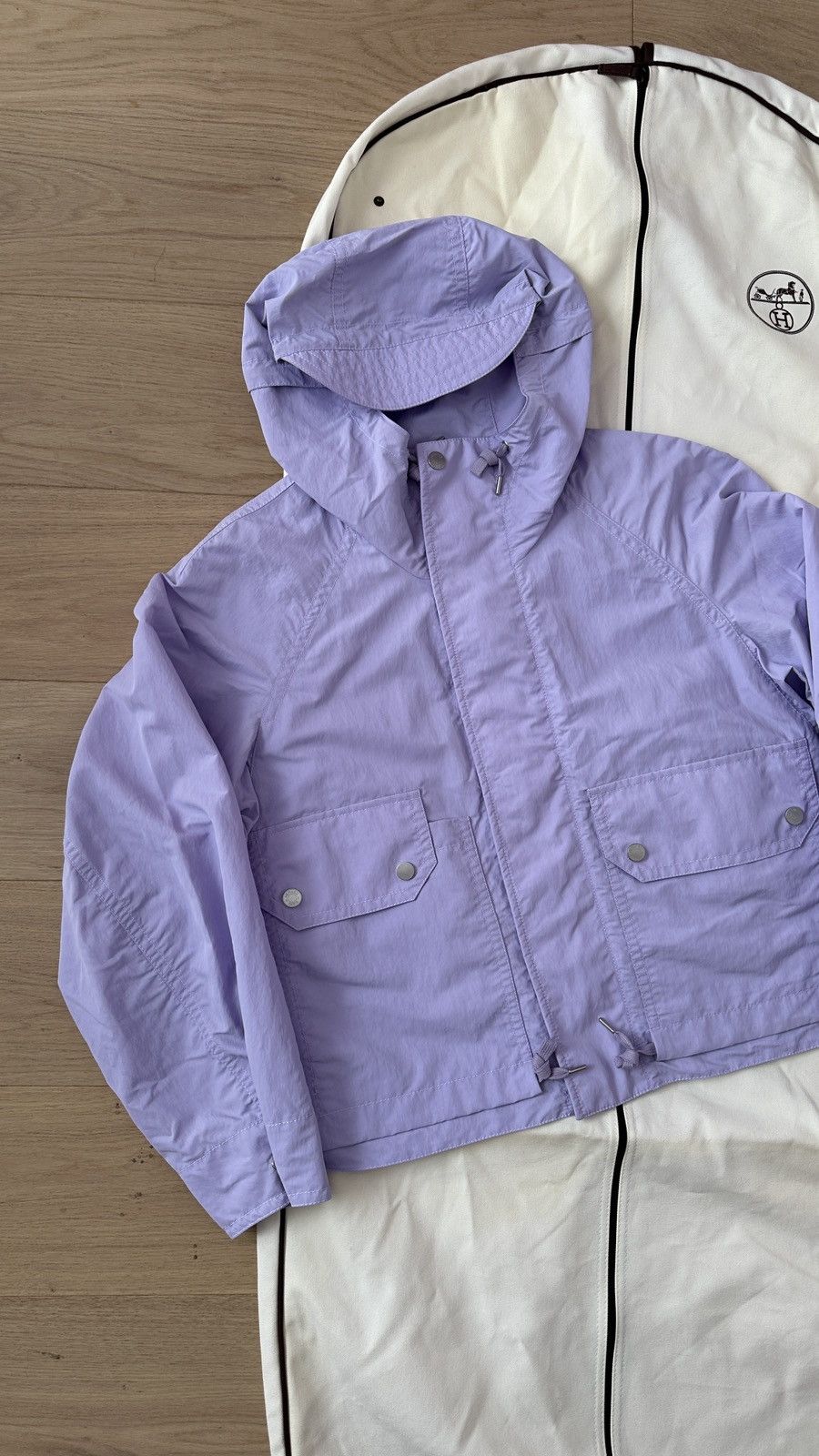 Hermes $4,800 SS23 Mens Purple Parachute Style Windbreaker Jacket Size US M / EU 48-50 / 2 - 2 Thumbnail