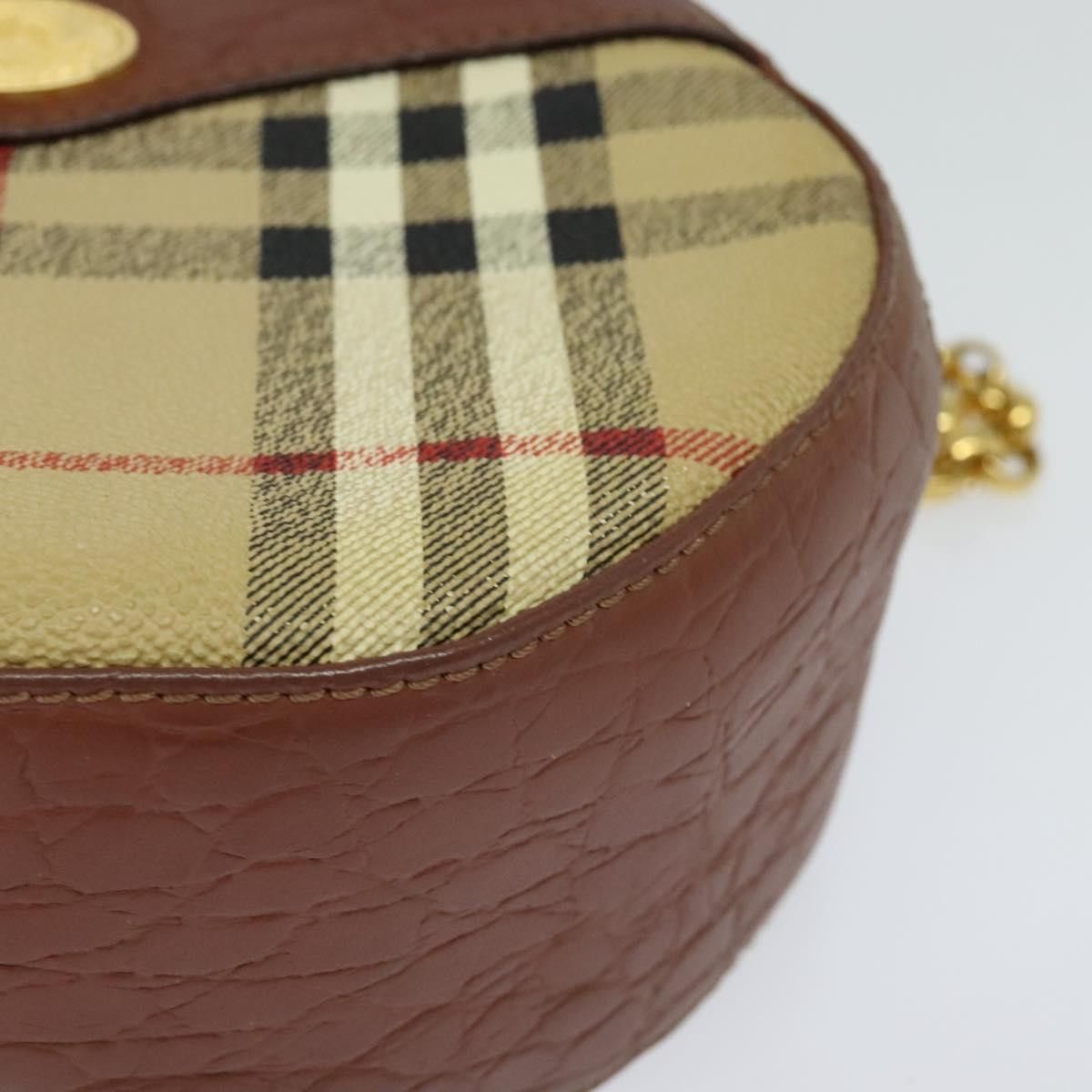 Burberry Burberry Nova Check Chain Shoulder Bag Pvc Leather Brown Size ONE SIZE - 14 Thumbnail