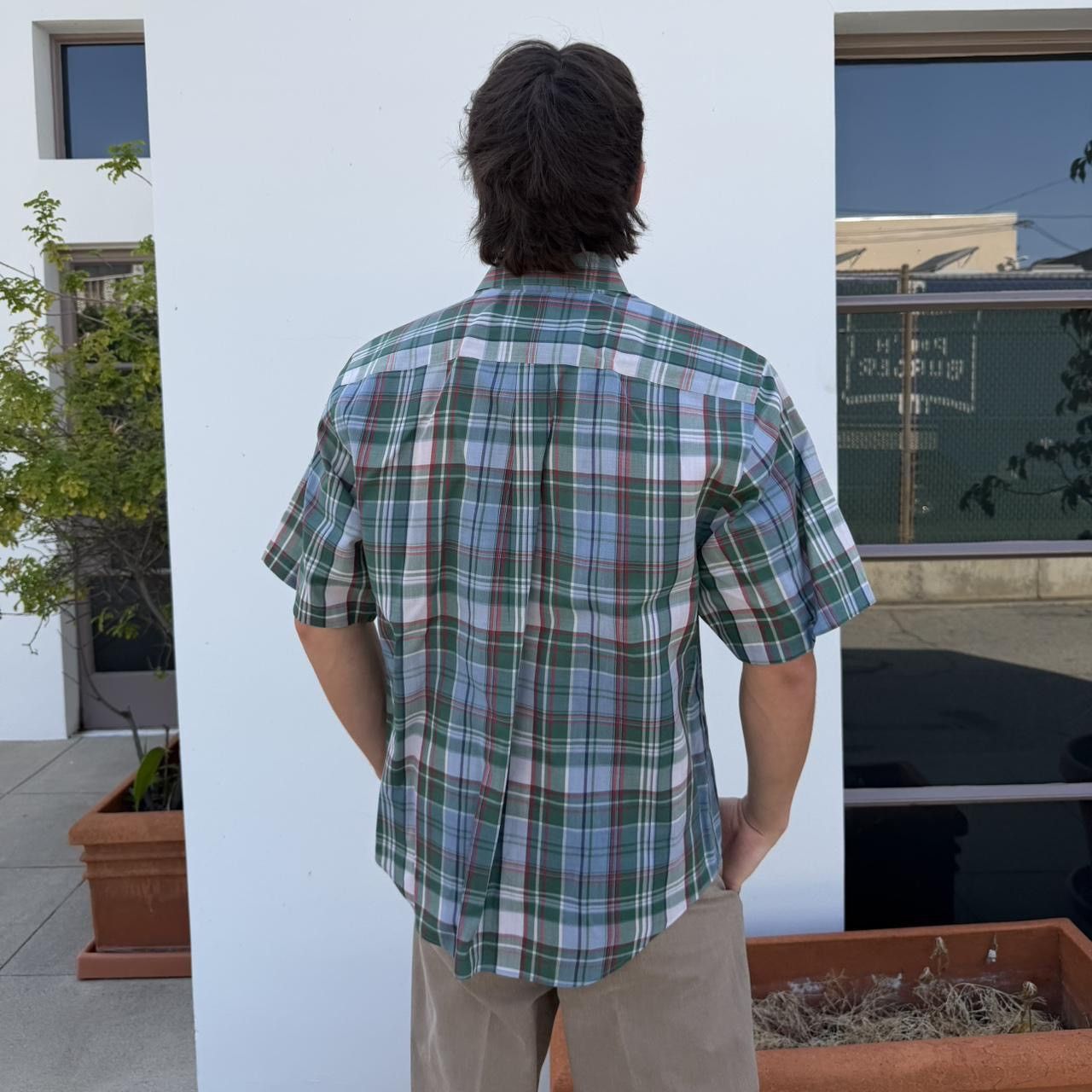 Levi's 90s windridge Wrinkle Free blue & green plaid button Size M Size US M / EU 48-50 / 2 - 3 Thumbnail
