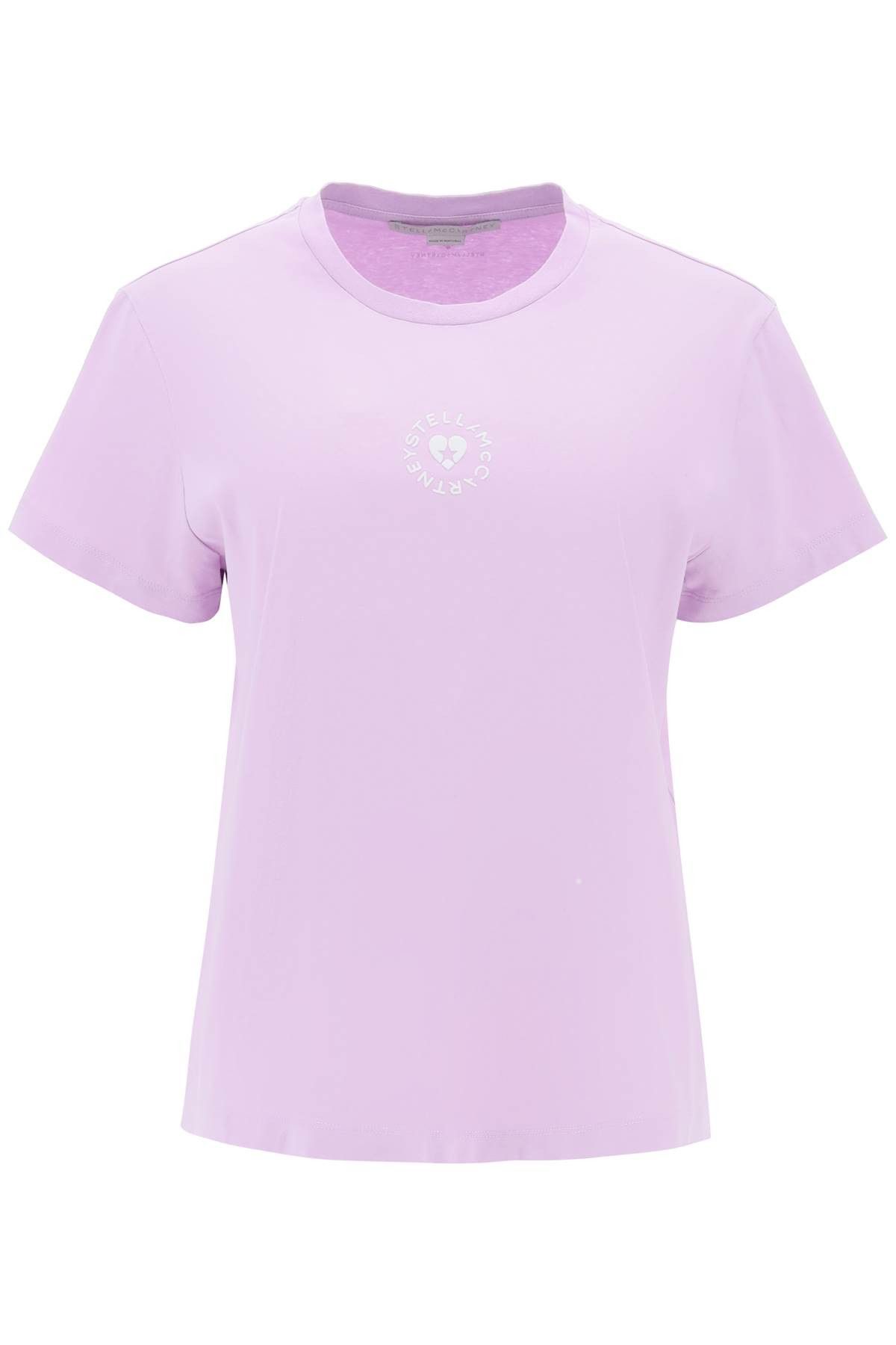 image of Stella Mccartney Iconic Mini Heart T-Shirt in Viola, Women's (Size XS)