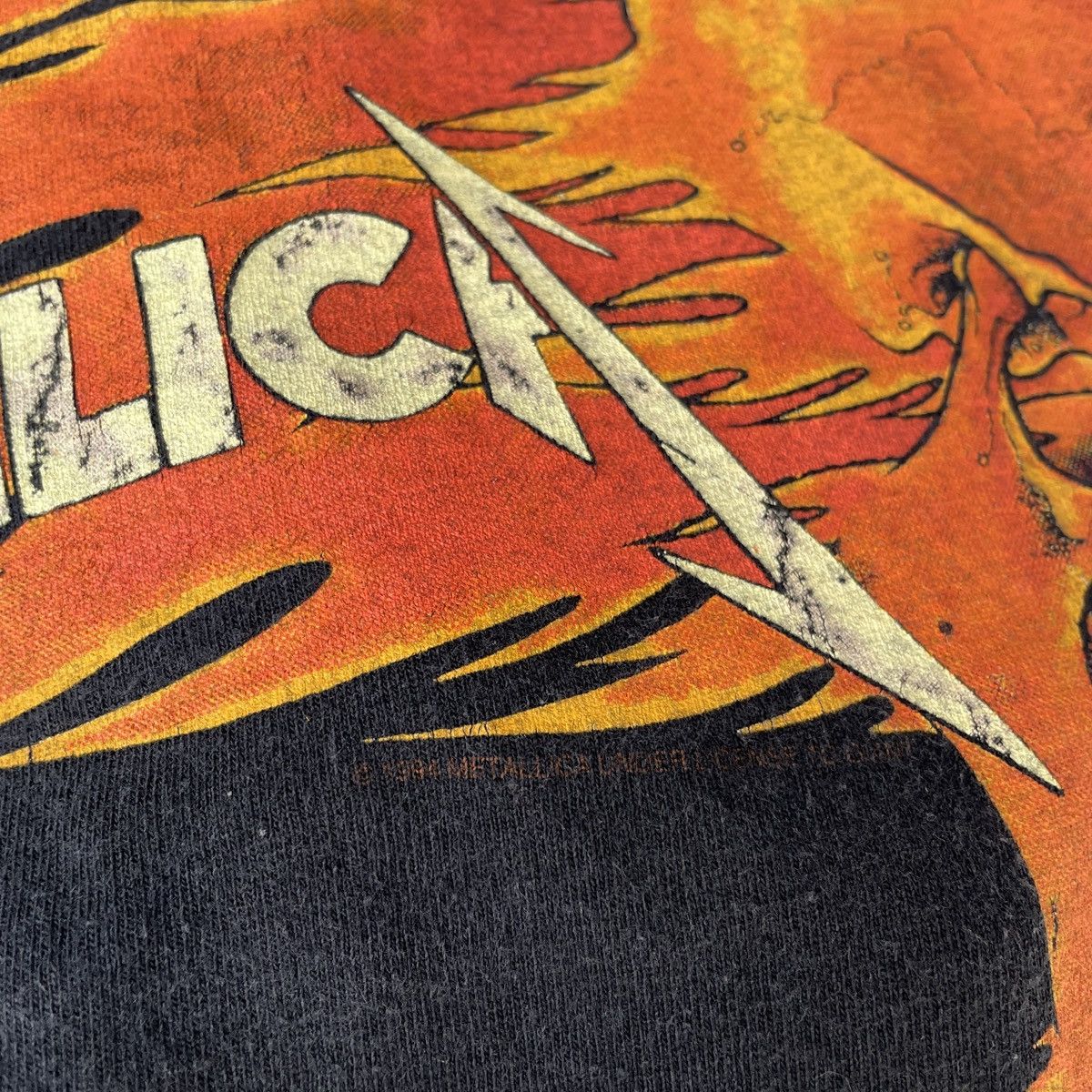 Giant Vintage 1994 Metallica Pushead Flaming Vampire Skull Tee Size US L / EU 52-54 / 3 - 4 Thumbnail
