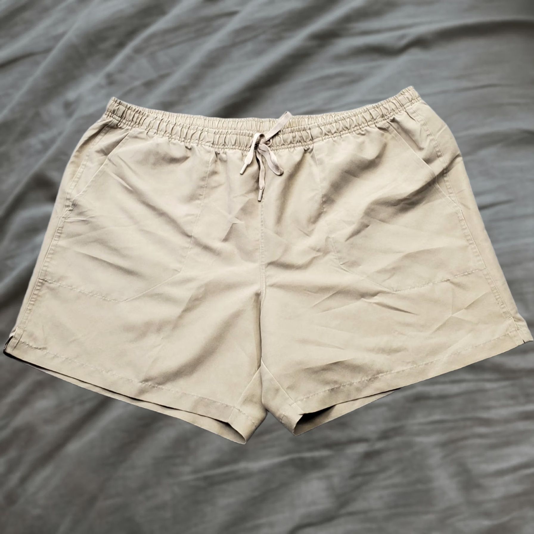 Vintage DSG Mens 2XL Active Jogger Shorts Tan Pleated Front Drawstring Waist Pockets Slim Athletic Summer Casual Sung / Shorts (2XL) Size US 39 - 1 Thumbnail