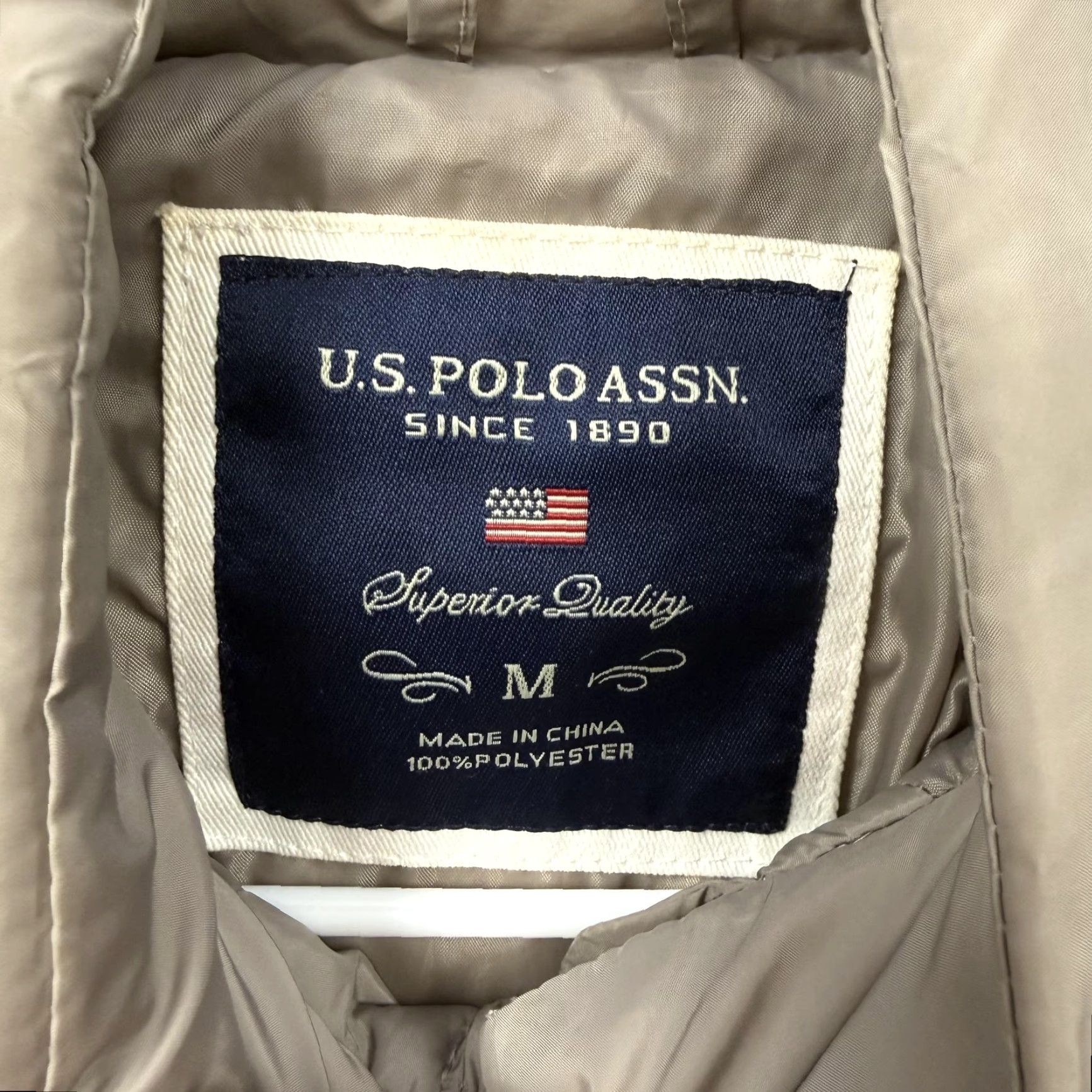 U.S. Polo Assn. U.S. Polo Assn. Jacket Womens Medium Beige Quilted Puffer Full Zip Warm Winter Size M / US 6-8 / IT 42-44 - 2 Thumbnail