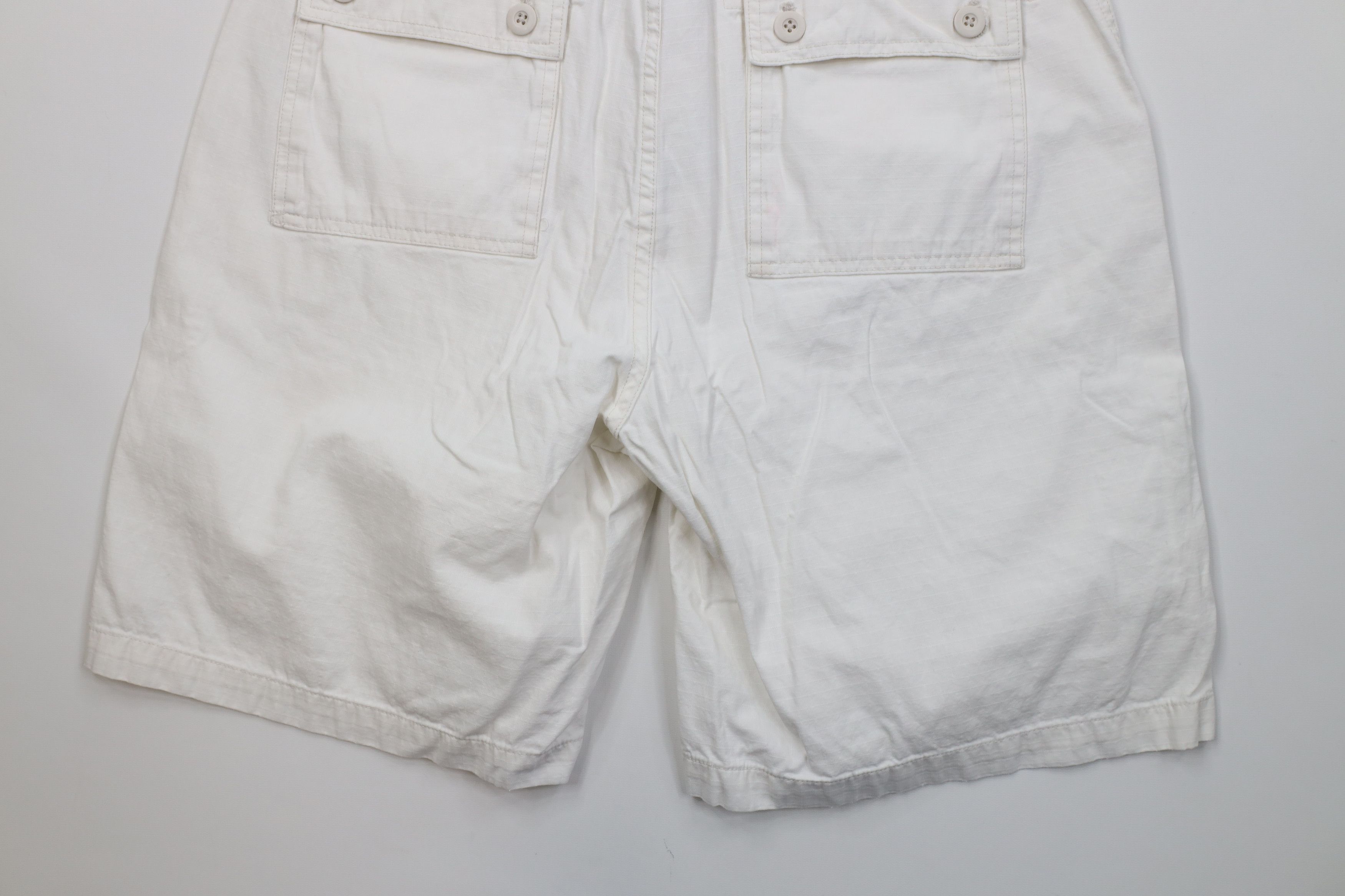Vintage Vintage 90s Y2K Streetwear Utility Shorts White Cotton Size US 34 / EU 50 - 12 Thumbnail