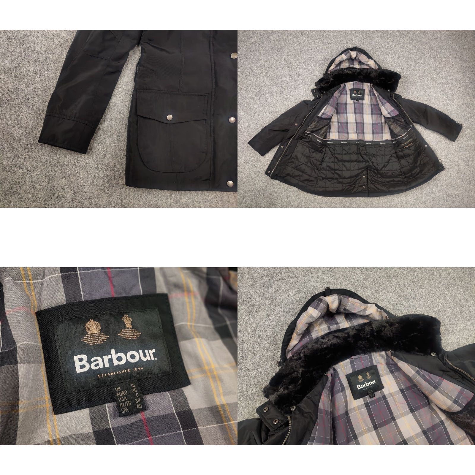 Barbour Barbour Barbour International Outlaw waterproof Zip Fur Hooded Black Parka Jacket Parade Women M Black Parka Parka Womens Size M / US 6-8 / IT 42-44 - 9 Thumbnail