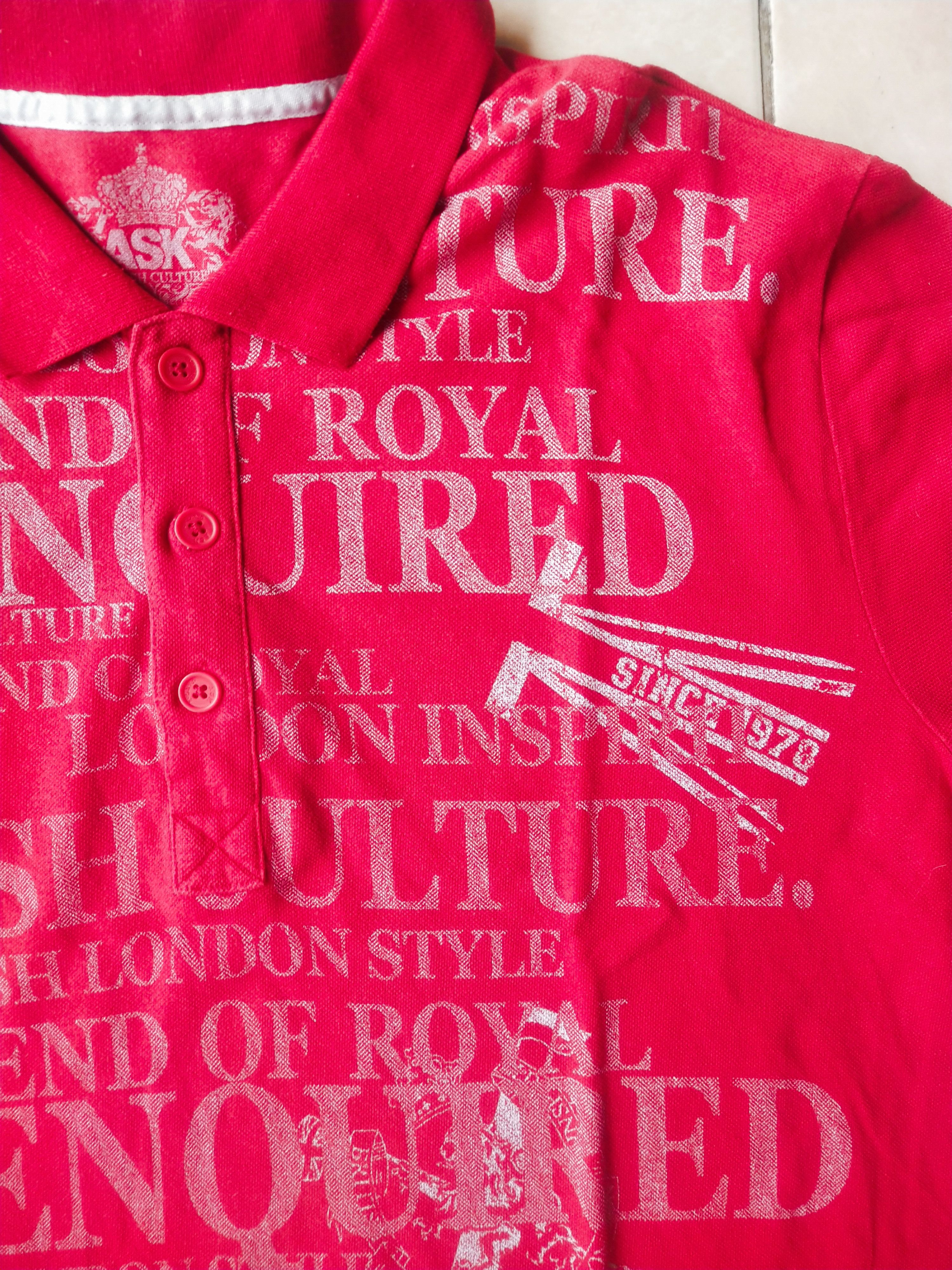 Hysteric Glamour 2000s ASK Enquired Red All Over Print Polo Y2K Vintage Size US XL / EU 56 / 4 - 4 Thumbnail