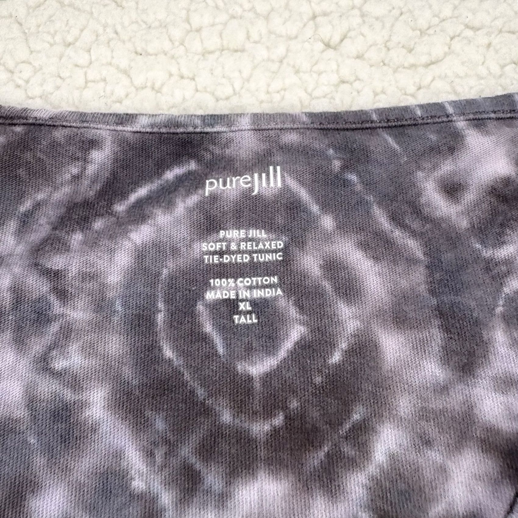 J. Jill J.Jill Tunic Blouse Shirt Cotton Multicolor Tie Dye V-Neck Long Sleeve XL Tall Womens Relaxed Size XL / US 12-14 / IT 48-50 - 3 Thumbnail