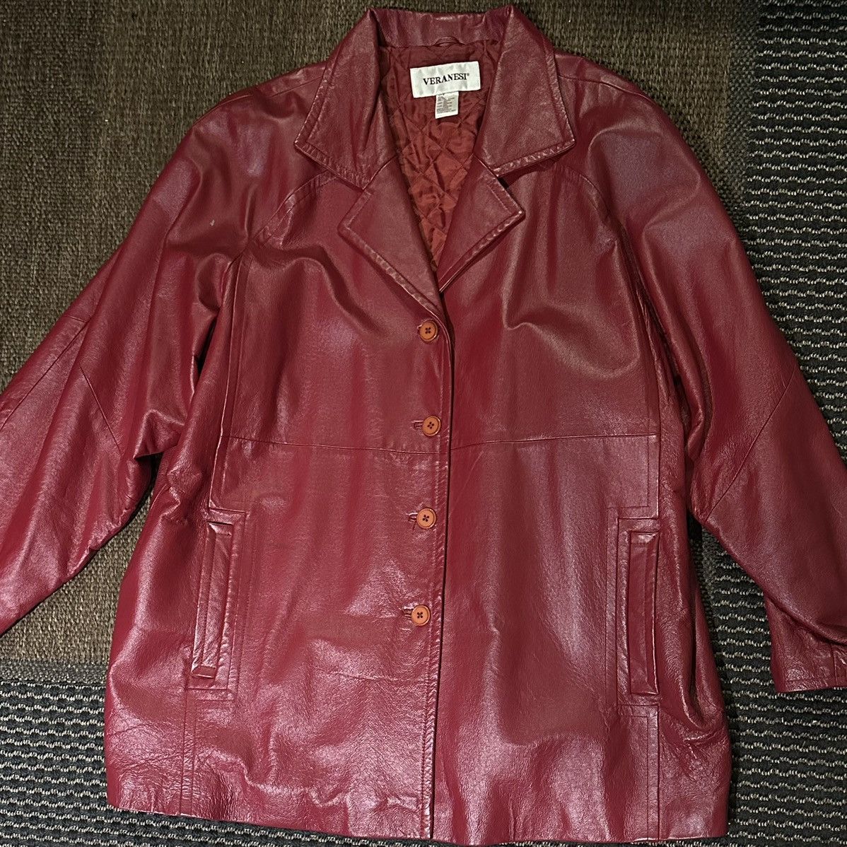 Short Blood Orange Lined Coat