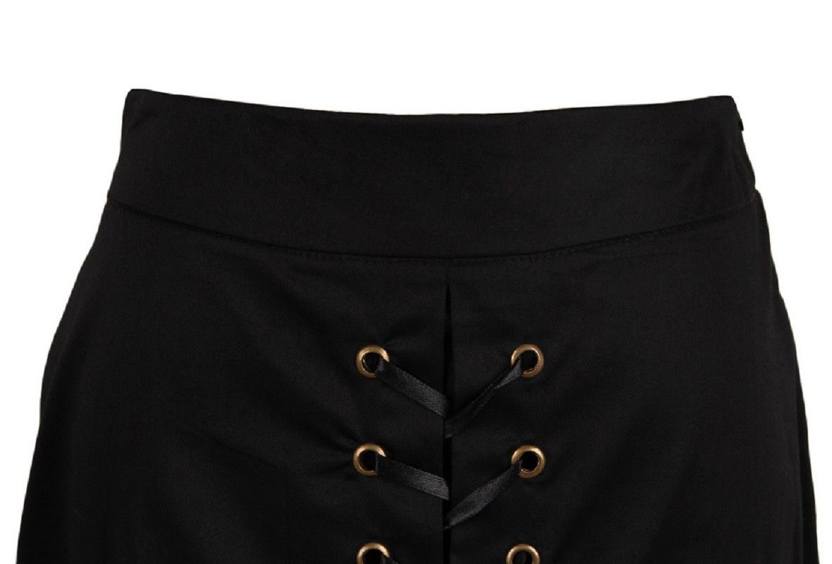 Other Black Skirt Sexy Lace Patchwork Vintage Gothic Party Skirt Size 36" / US 14 / IT 50 - 3 Thumbnail