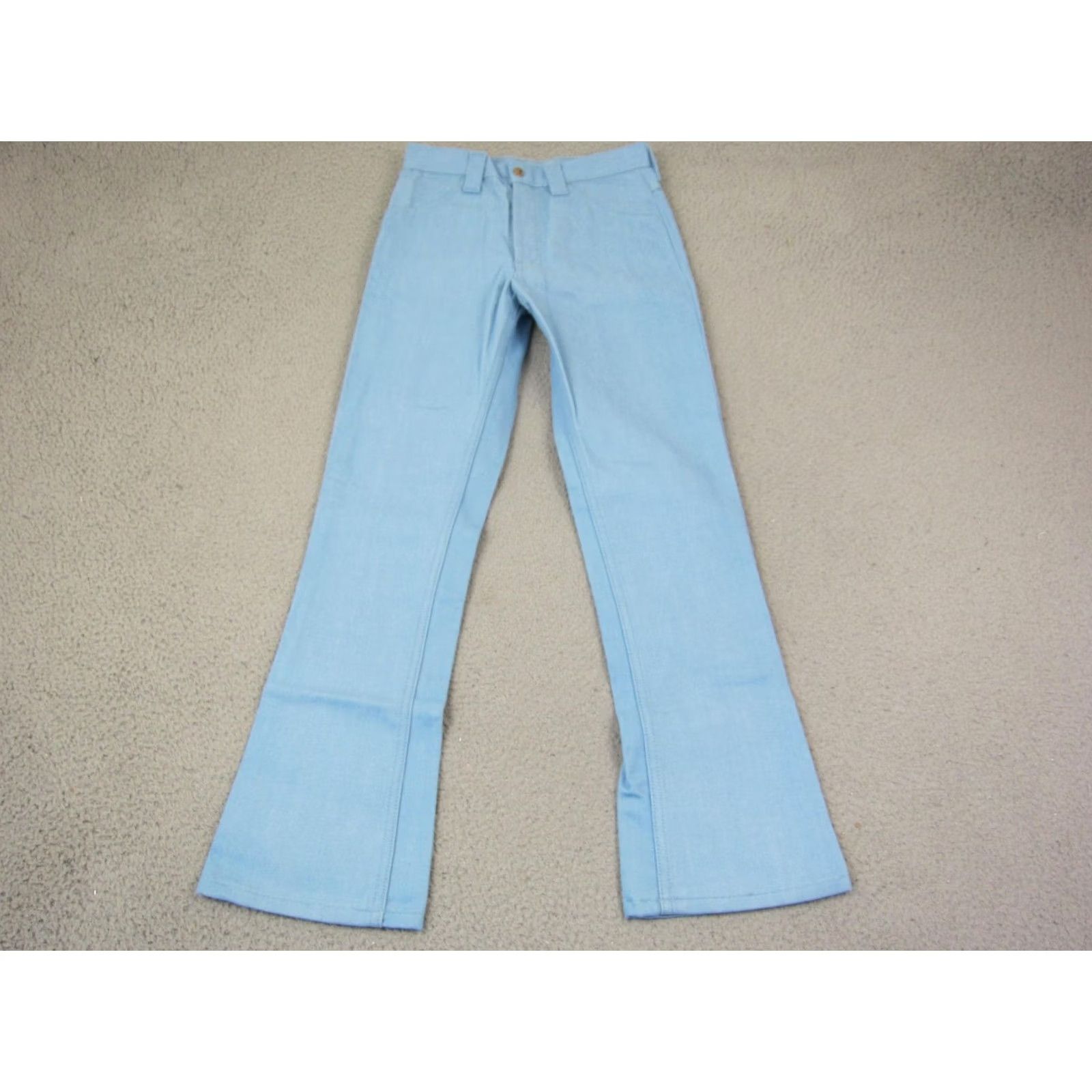 Farah VINTAGE Farah Pants Teens 16 W28 L29 Blue Flared Deadstock 70s NOS Disco Size 38" / US 16 / IT 52 - 7 Thumbnail