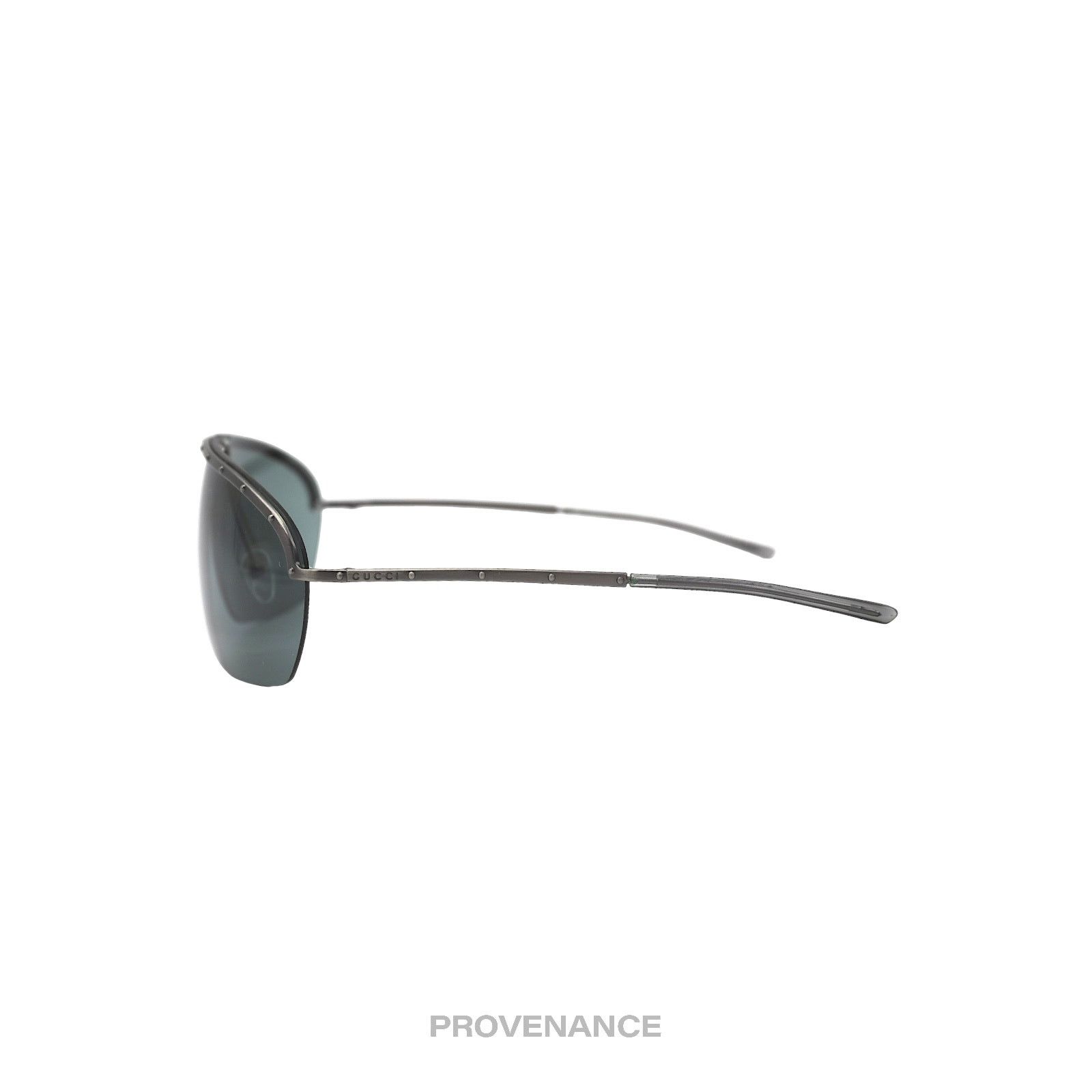 Gucci 🔴 Gucci Vintage Shield Sunglasses - Gunmetal Size ONE SIZE - 4 Thumbnail