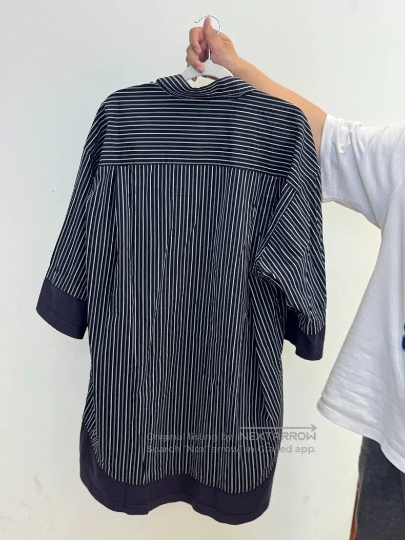 Balenciaga Balenciaga Black Striped Faux Two-Piece Short Sleeve Shirt Size XS / US 0-2 / IT 36-38 - 2 Thumbnail