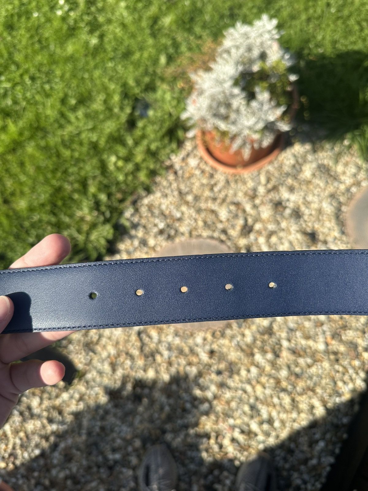 Gucci Interlocking buckle leather belt Gucci Navy size 85 cm Size 34 - 6 Thumbnail