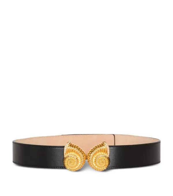 Balmain o1s1wg111225 Size:OS/Leather Snail Shell Belt in Black Size ONE SIZE - 1 Thumbnail