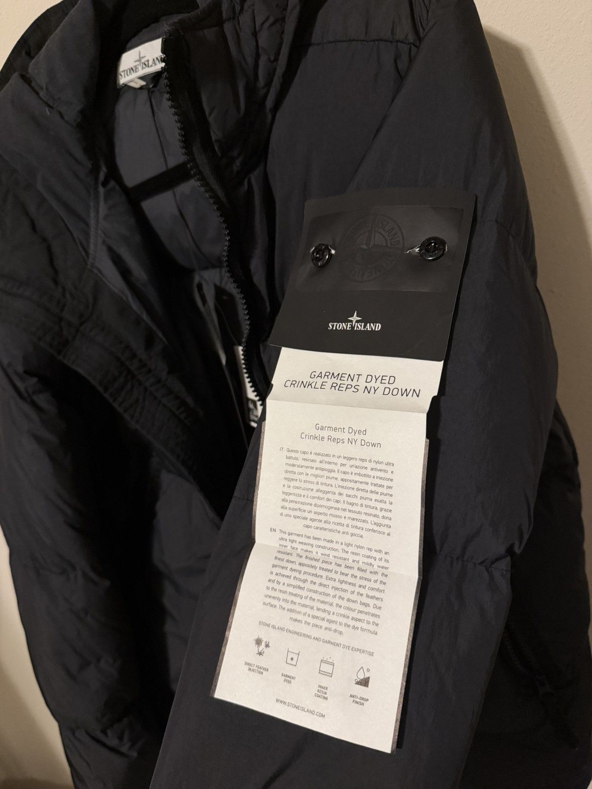 Stone Island Stone Island Crinkle Reps NY Down Jacket - Black (Size S) Size US S / EU 44-46 / 1 - 2 Thumbnail