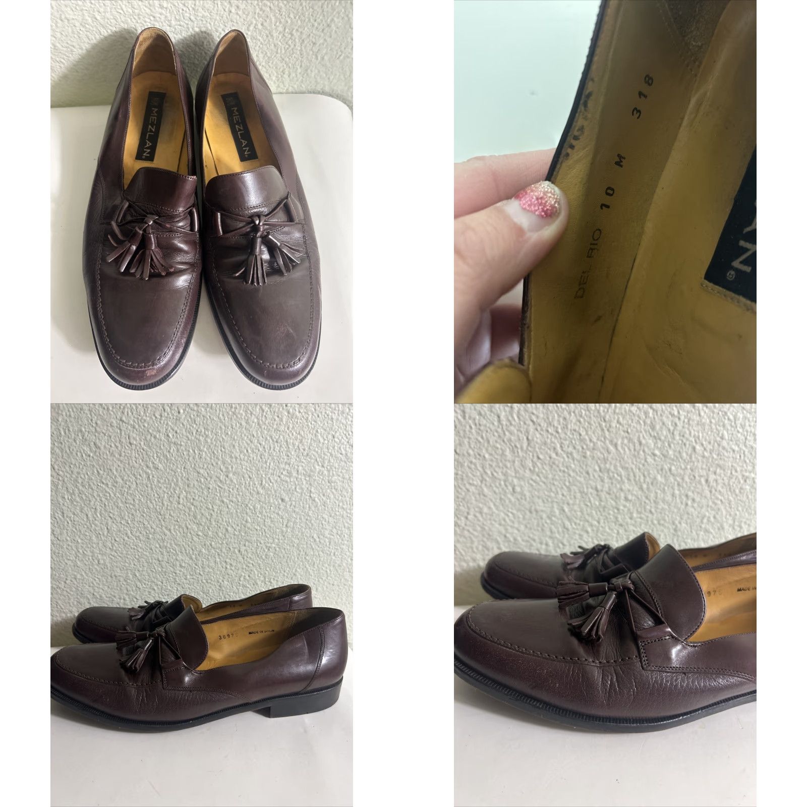 Mezlan Mezlan Mens 10 M Brown Leather Tassel Loafer Slip On Dress Oxford Shoes (Formal) Size US 10 / EU 43 - 8 Thumbnail