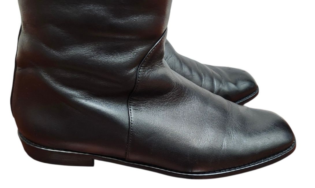 Stuart Weitzman Stuart Weitzman Black Leather Knee High Riding Boots Side Size US 7.5 / IT 37.5 - 6 Thumbnail
