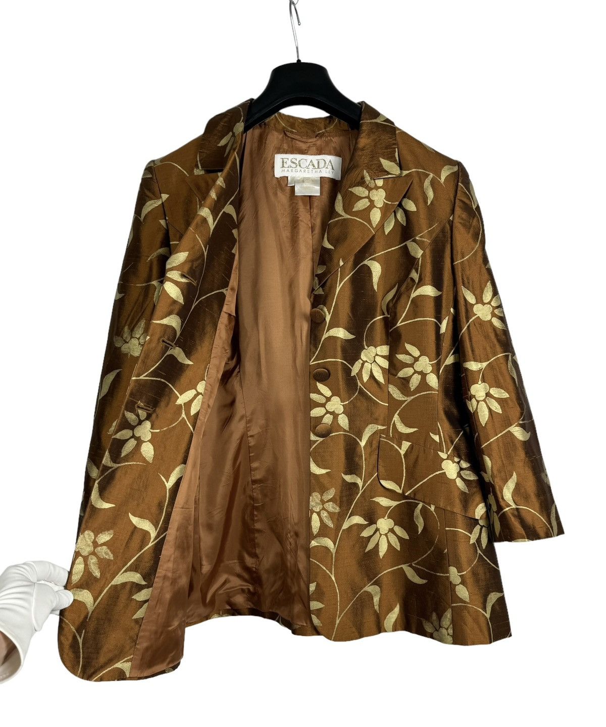 Escada × Vintage Escada Margaretha Ley Silk Blazer Floral Printed size 42 Size M / US 6-8 / IT 42-44 - 15 Thumbnail